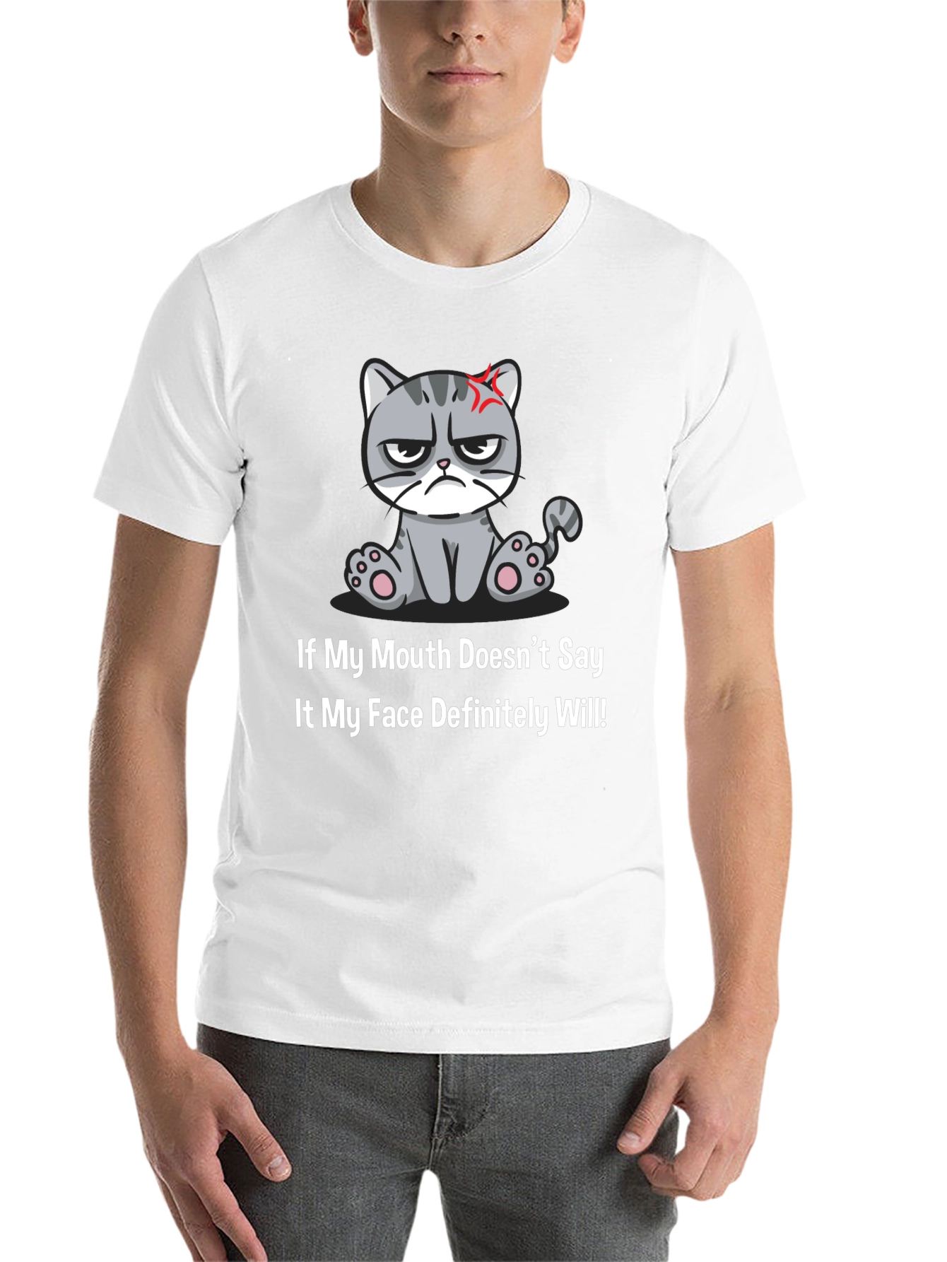 Black Grumpy Cat T-Shirt - Funny Graphic Tee view 14