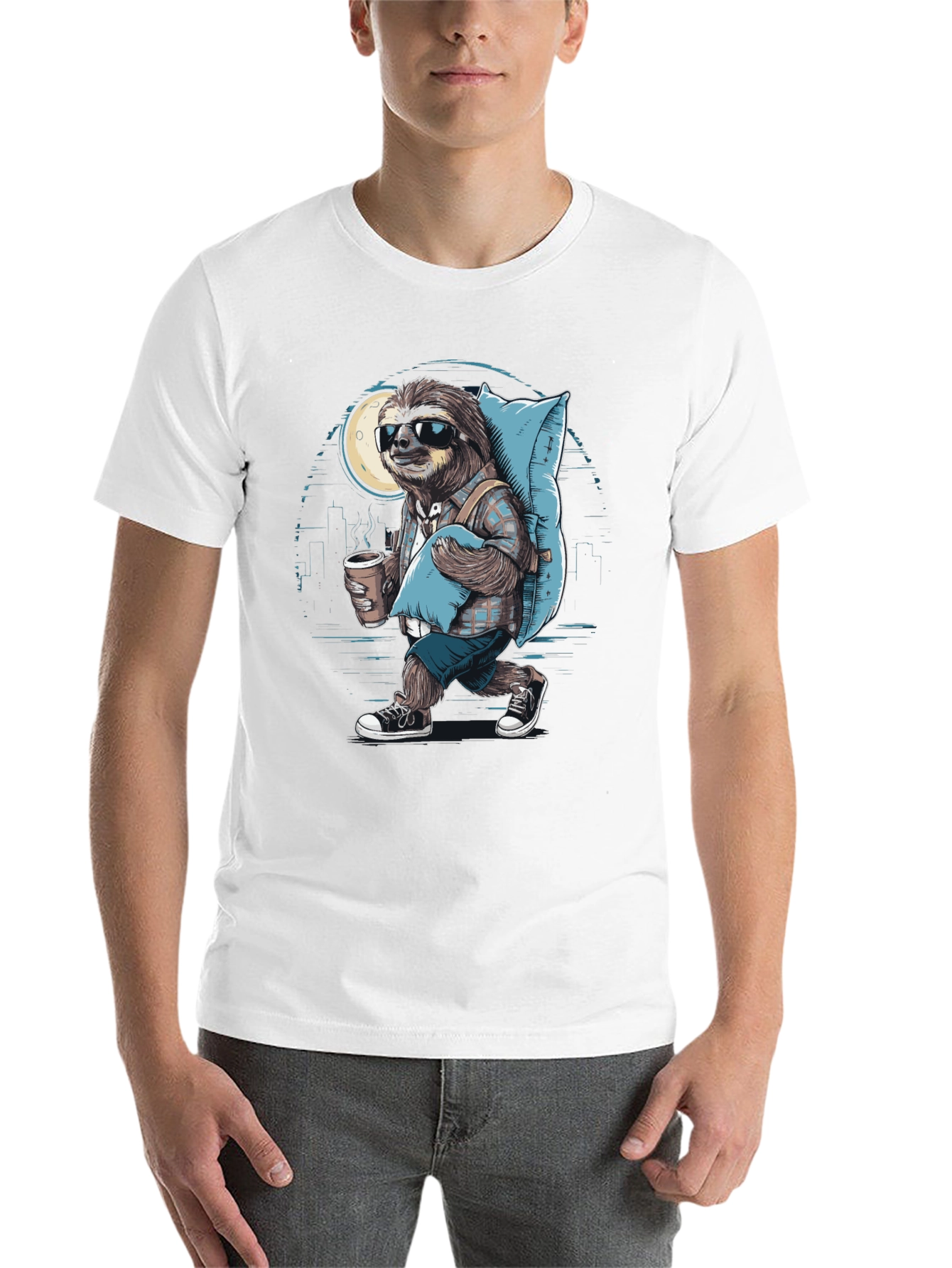 Sloth Wanderer Graphic Tee - Urban Sleepwalker T-Shirt - 14
