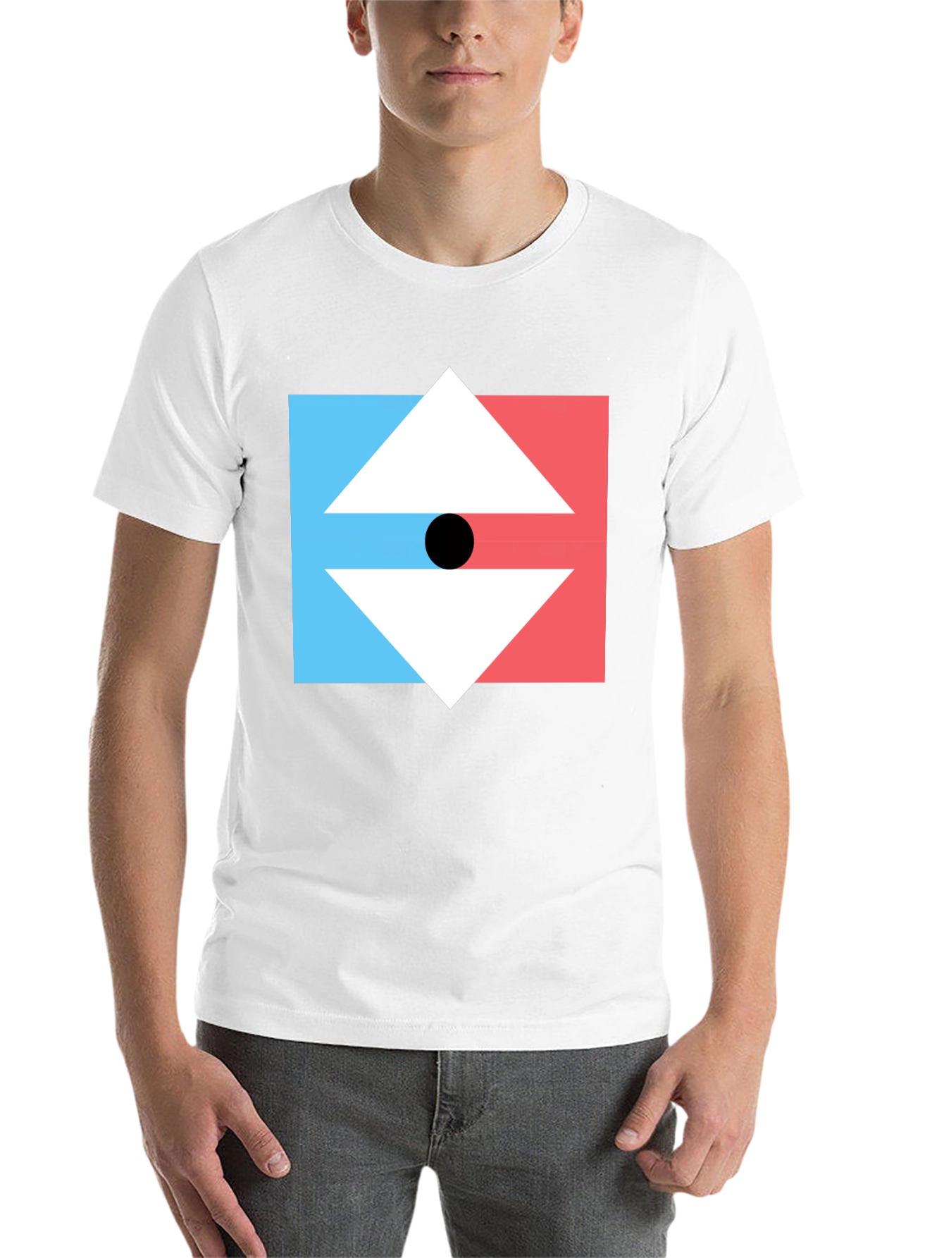 Black Geometric Arrow Graphic Tee - Men's Black T-Shirt view 14