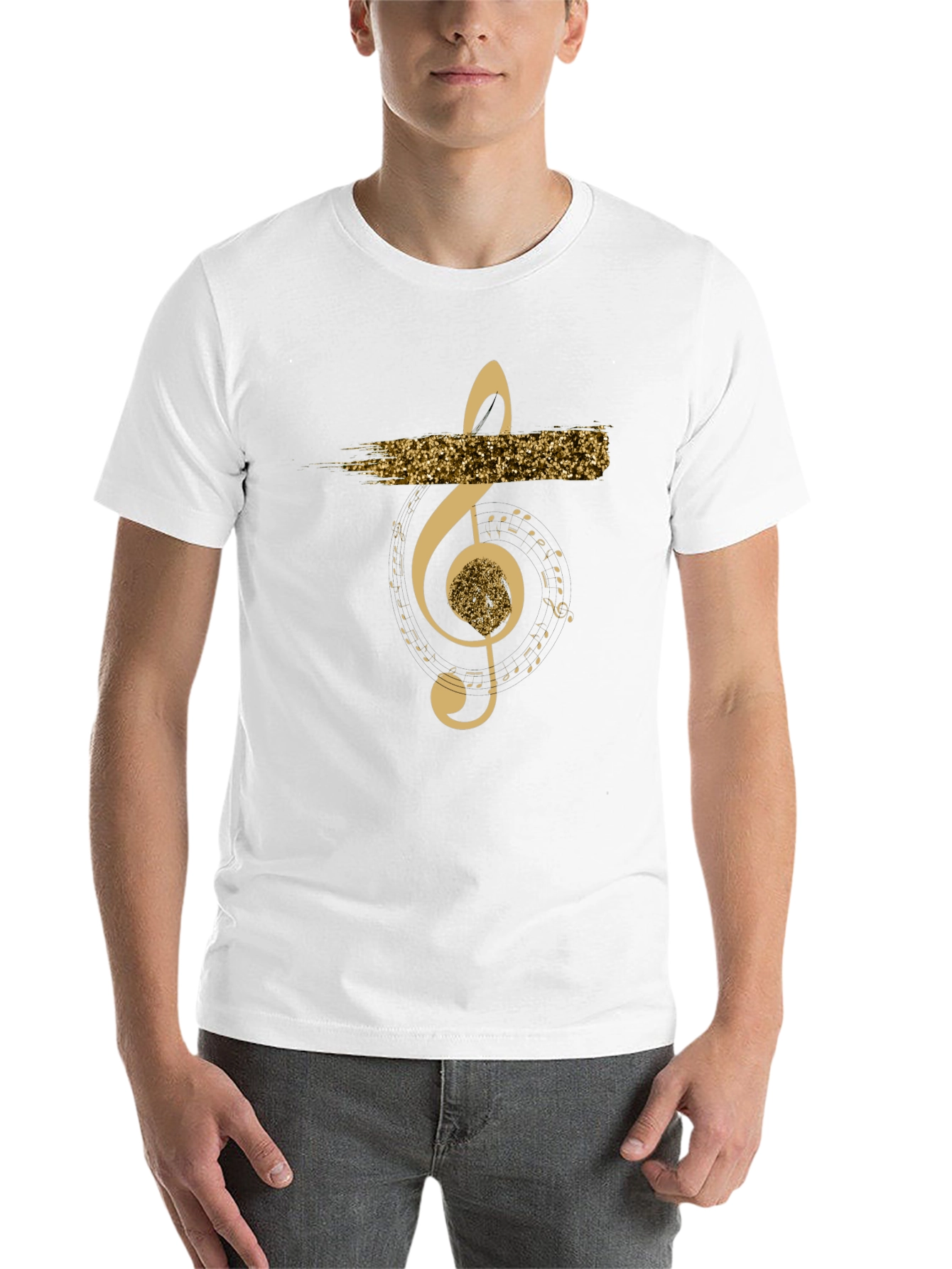 Black Musical Note Graphic T-Shirt - Black view 14