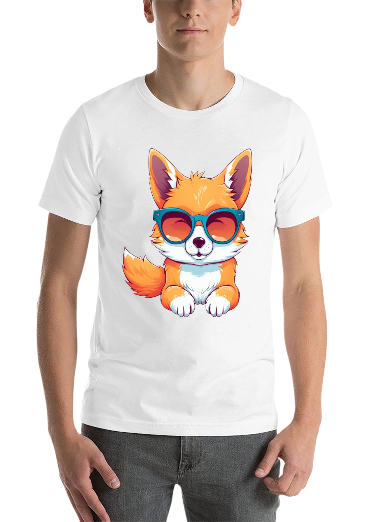 Black Cool Fox T-Shirt view 14