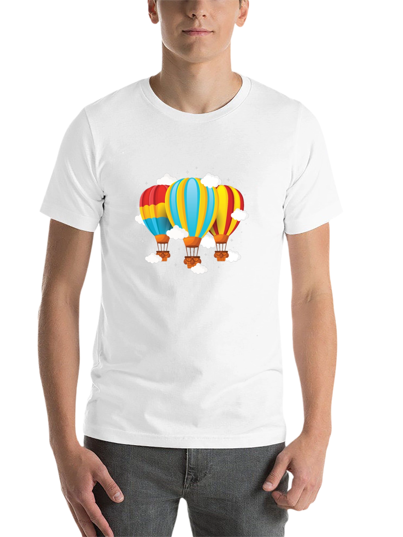 Black Hot Air Balloon Graphic Tee - Black Cotton Blend view 14