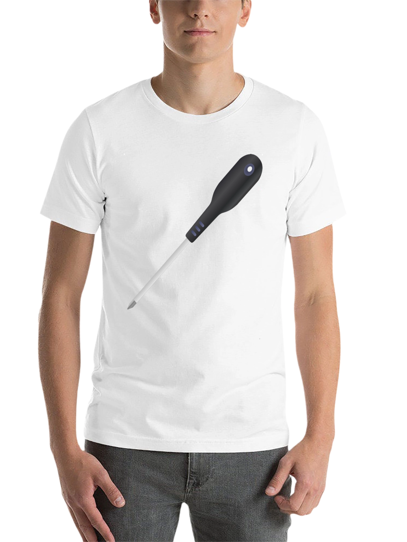 Black Screwdriver Graphic Tee - Black Crew Neck Short Sleeve Shirt view 14