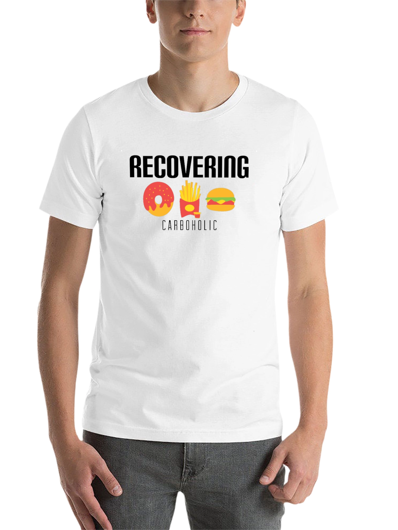 Black Recovering Carboholic Black T-Shirt view 14