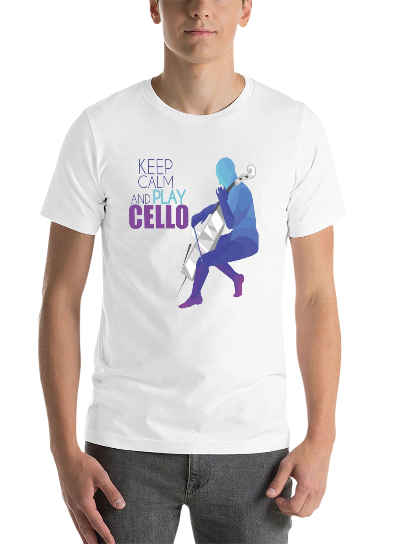Black Keep Calm and Play Cello Graphic T-Shirt view 14