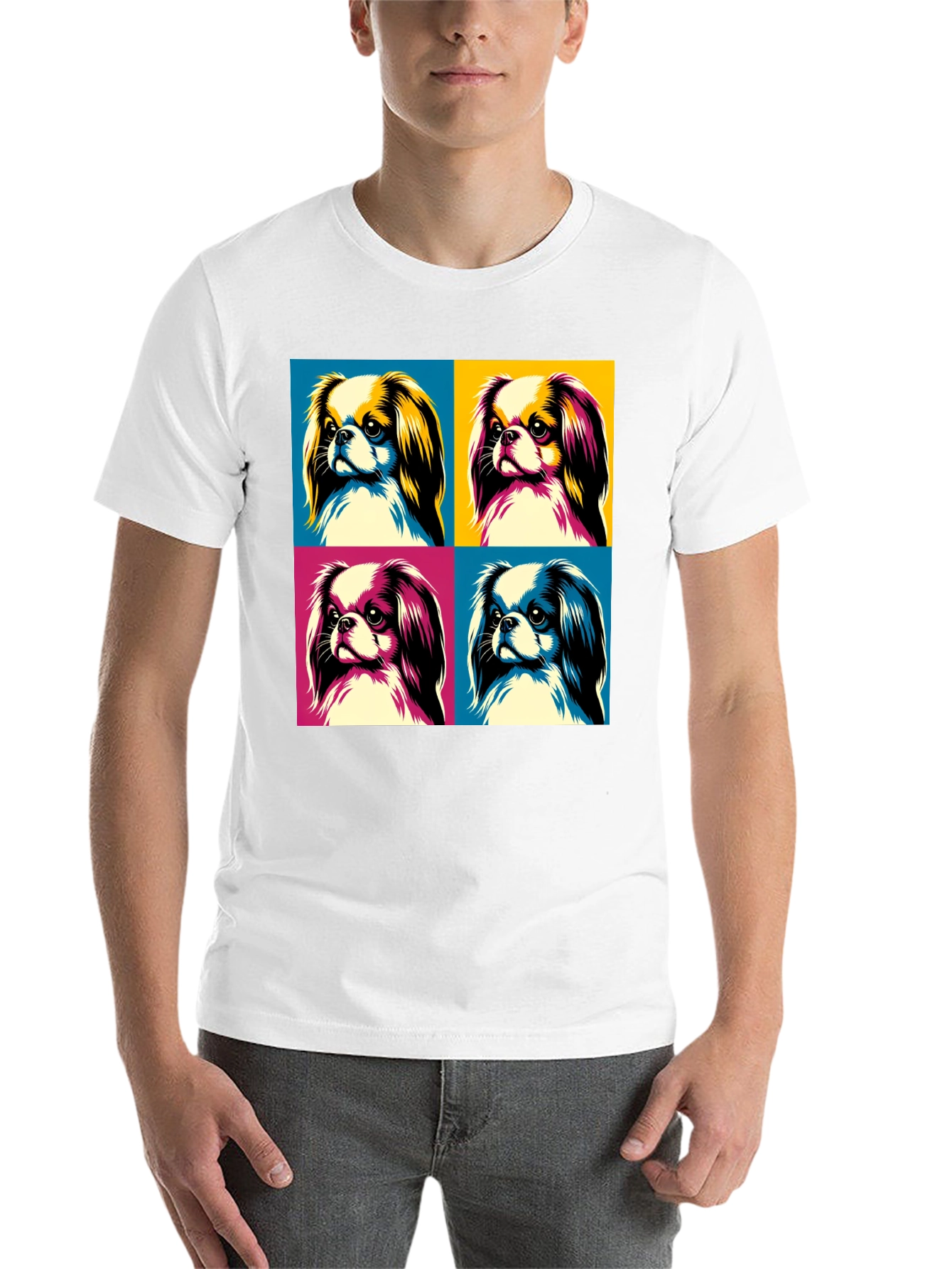 Black Pop Art Dog Graphic Tee - Stylish Canine Design view 14