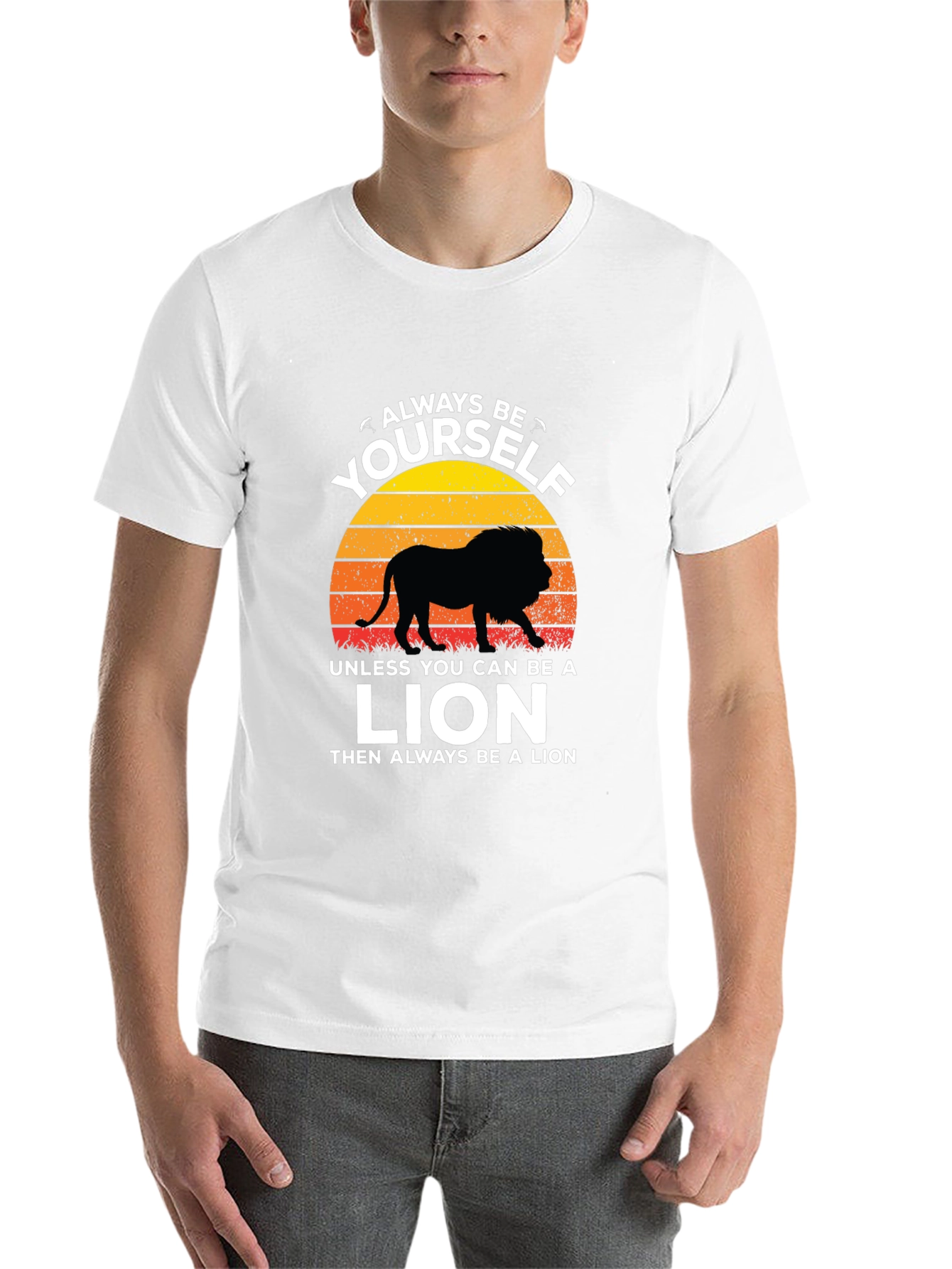 Black Always Be Yourself Unless Lion T-Shirt view 14