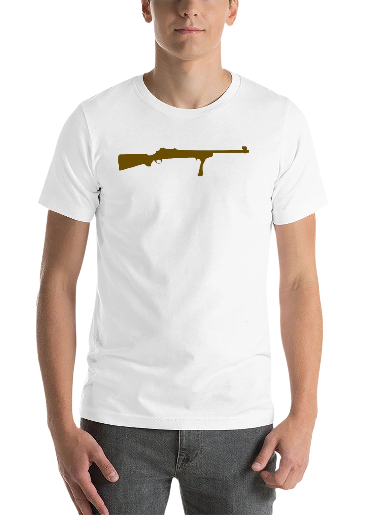 Black Gun Graphic Black T-Shirt for Men view 14
