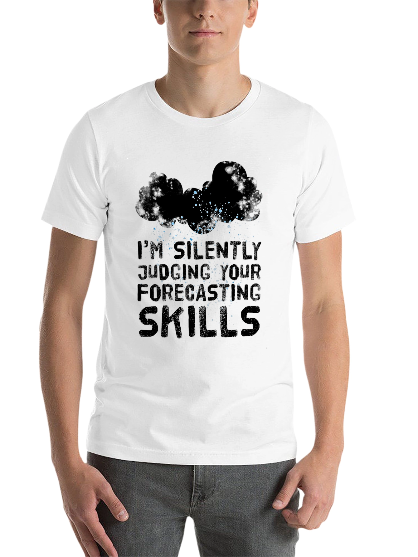 Black Funny Weather Forecast T-Shirt - Judging Skills view 14