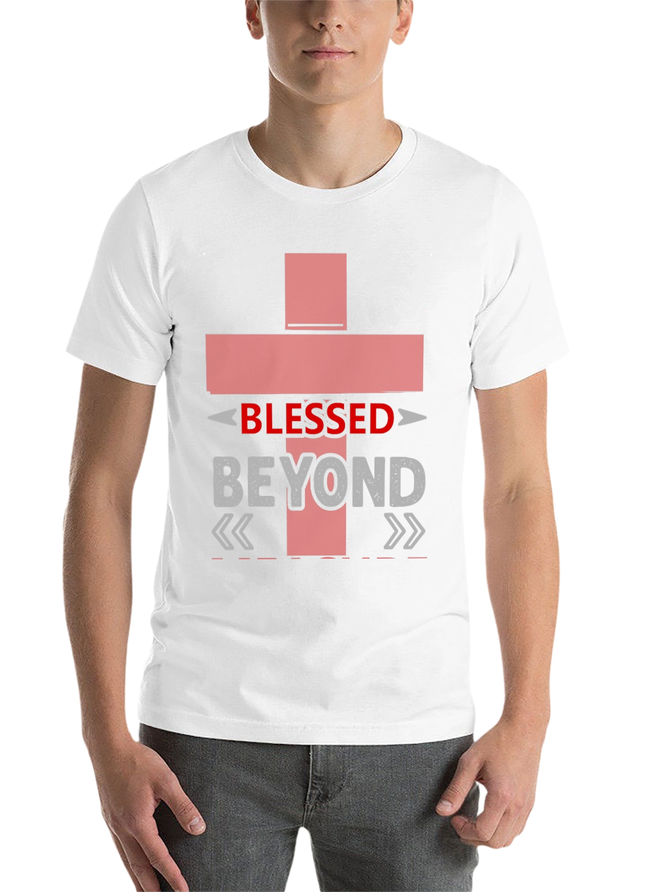Black Blessed Beyond T-Shirt, Christian Graphic Tee view 14