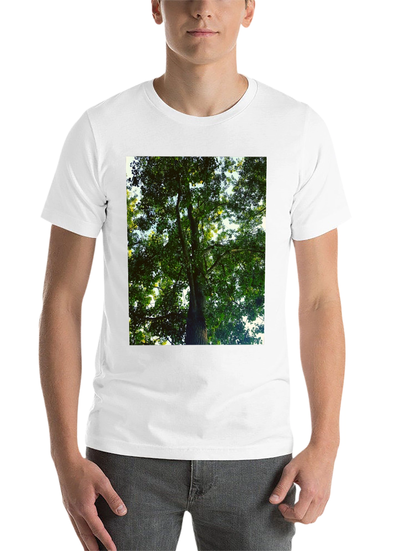 Black Nature Lover's Tree Print Black T-Shirt view 14