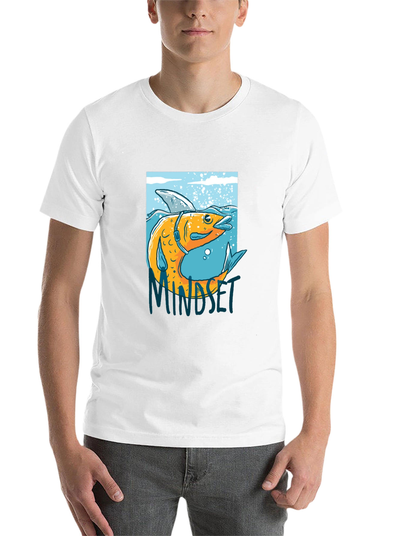 Black Fish Mindset Graphic Black T-Shirt view 14
