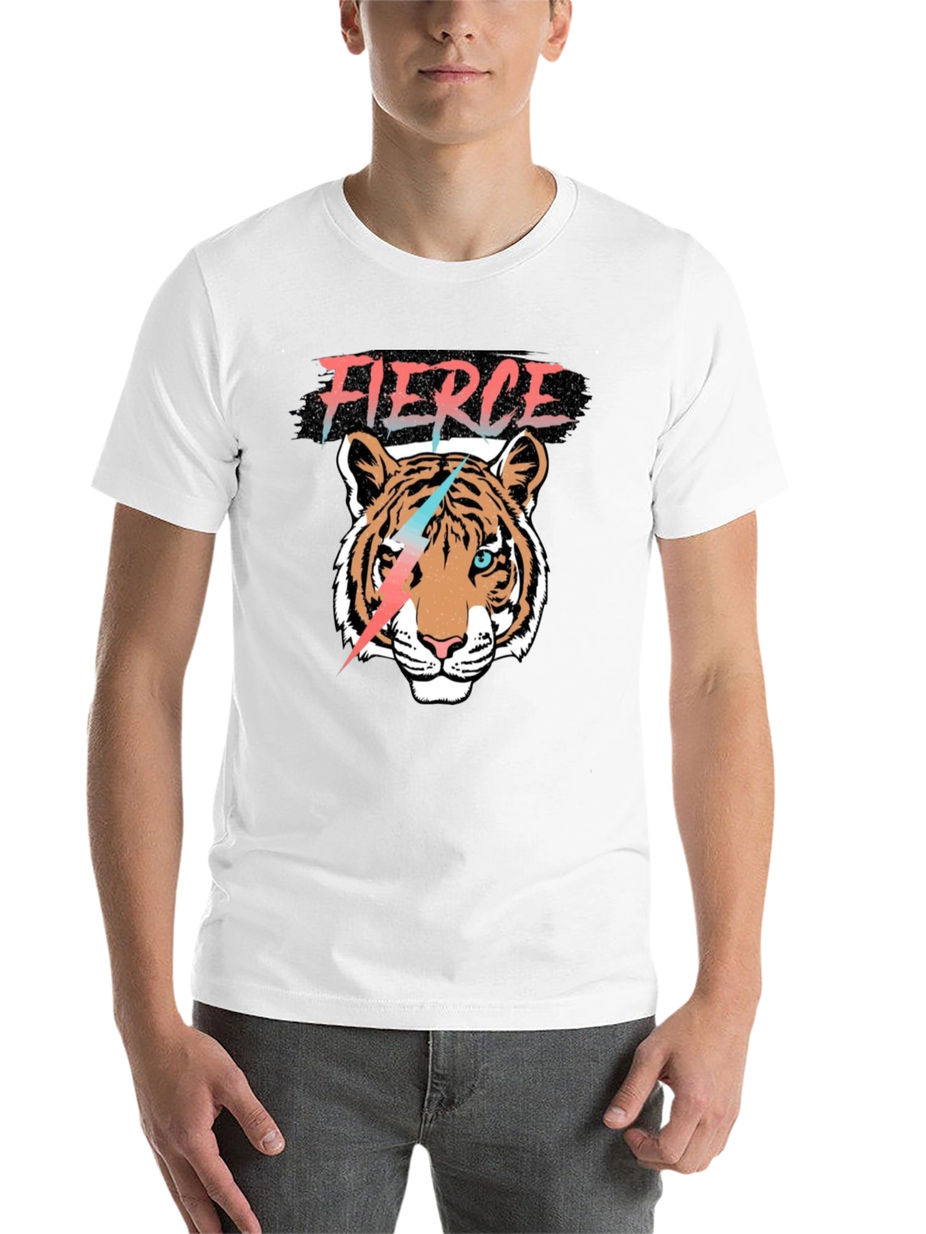 Black Fierce Tiger Graphic Tee view 14