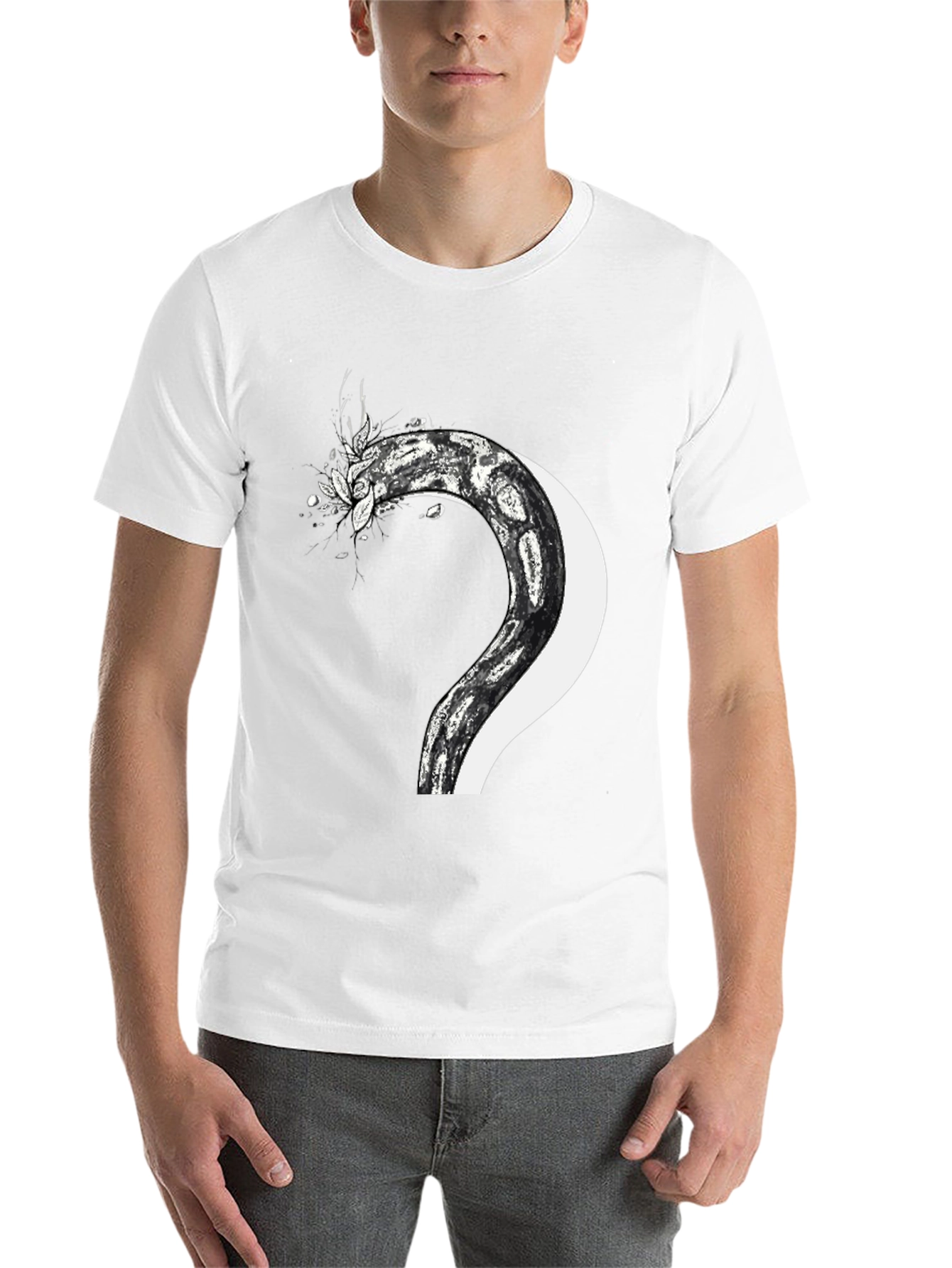 Black Serpent & Moon Graphic Tee - Men's Black T-Shirt view 14