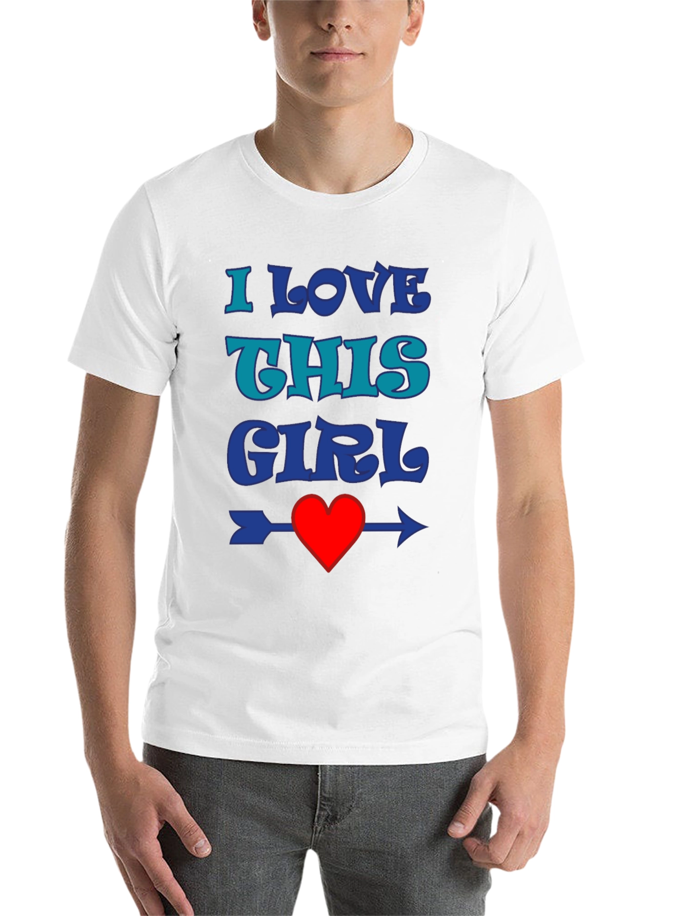 Black I Love This Girl Graphic Tee - Heart Arrow Design view 14