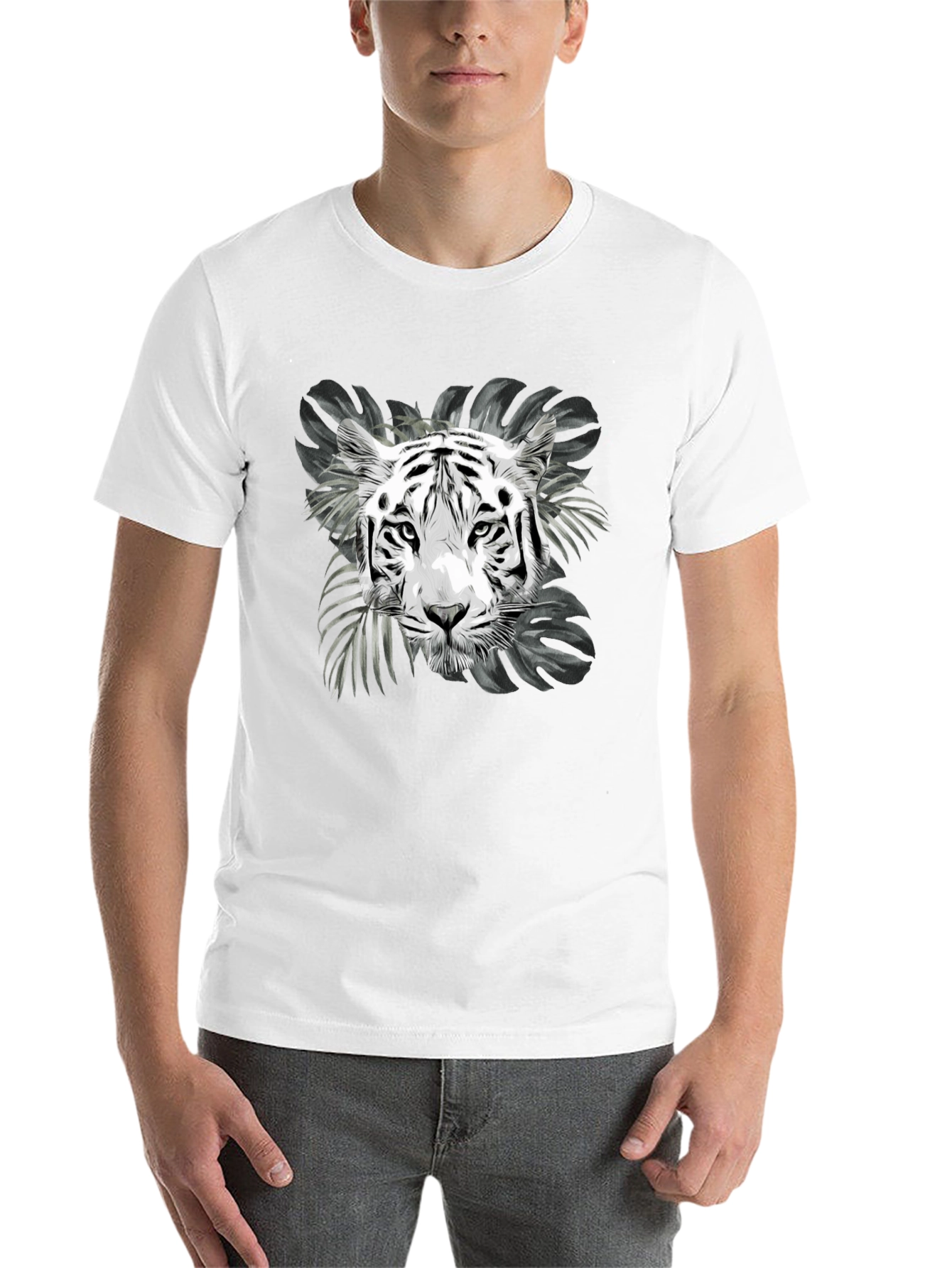 Black Tiger Graphic Print Black T-Shirt view 14