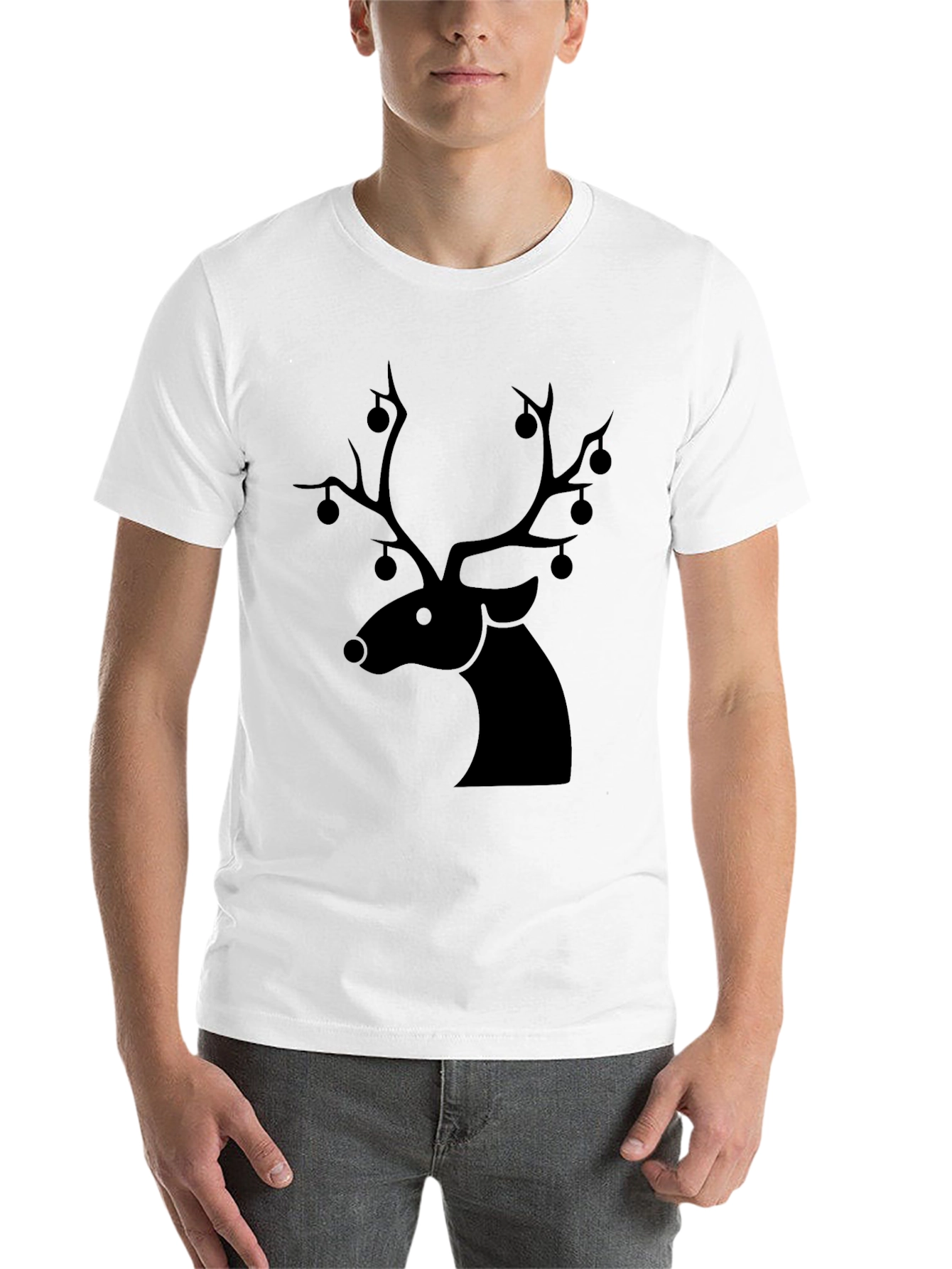 Black Festive Deer Graphic Tee view 14
