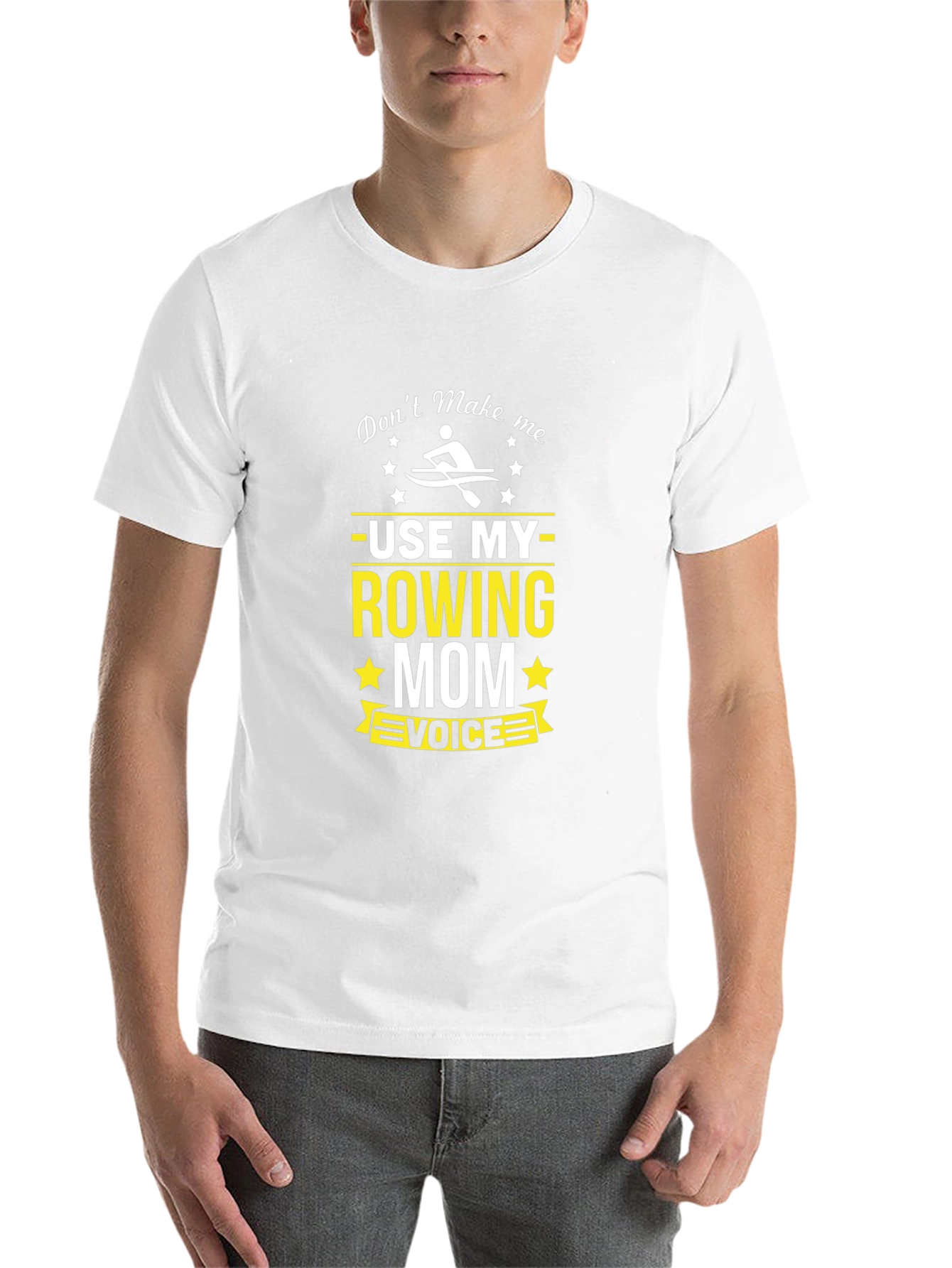 Black Rowing Mom Voice T-Shirt - Black Crew Neck view 14