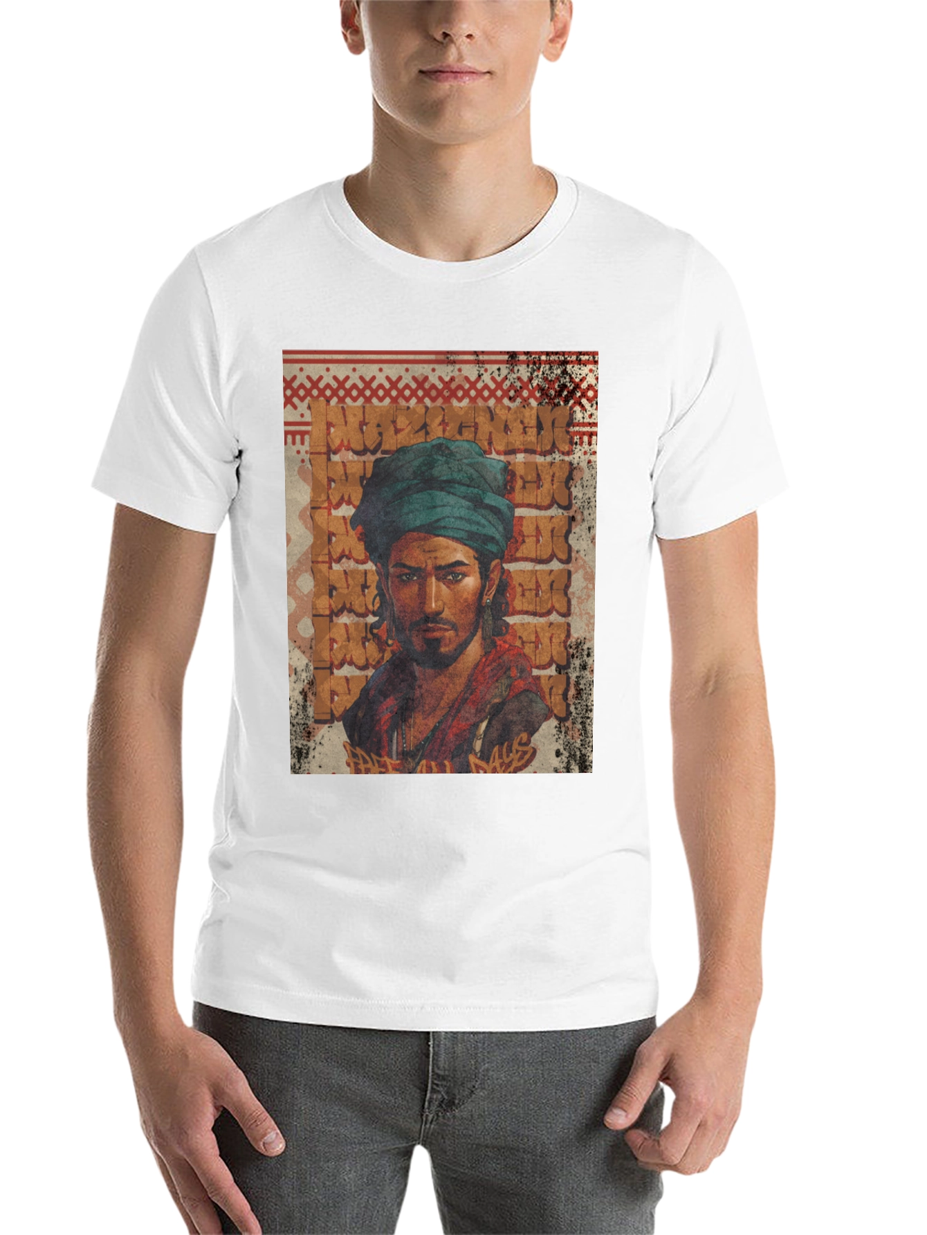 Black Urban Turban Graphic Tee - Cool Streetwear Style view 14