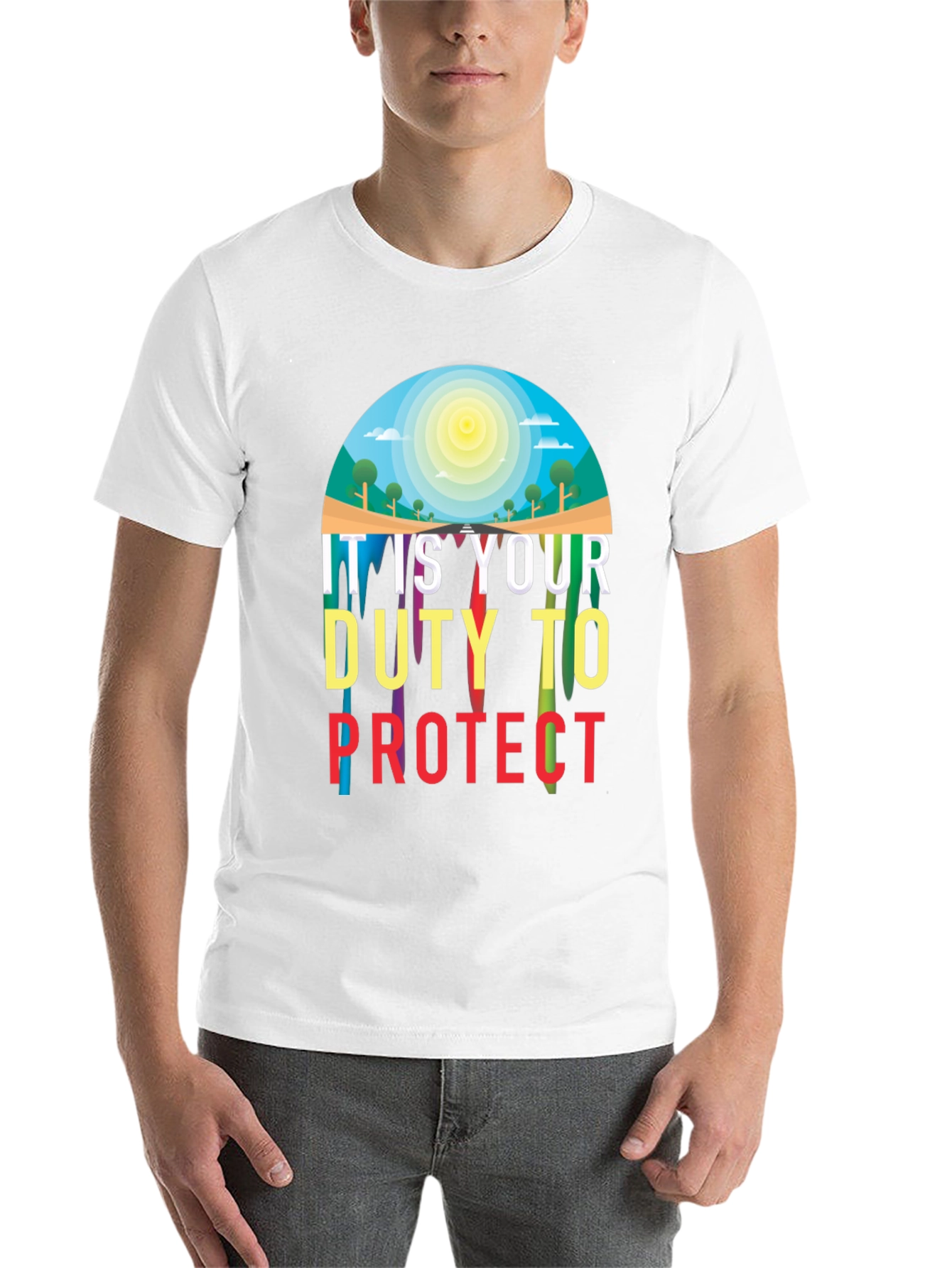 Black Duty to Protect Graphic T-Shirt view 14