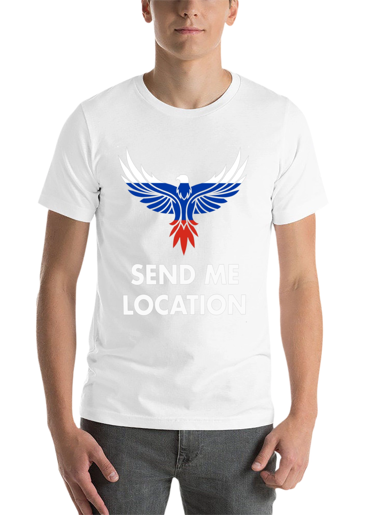 Black Send Me Location Tee - Patriotic Eagle Design view 14