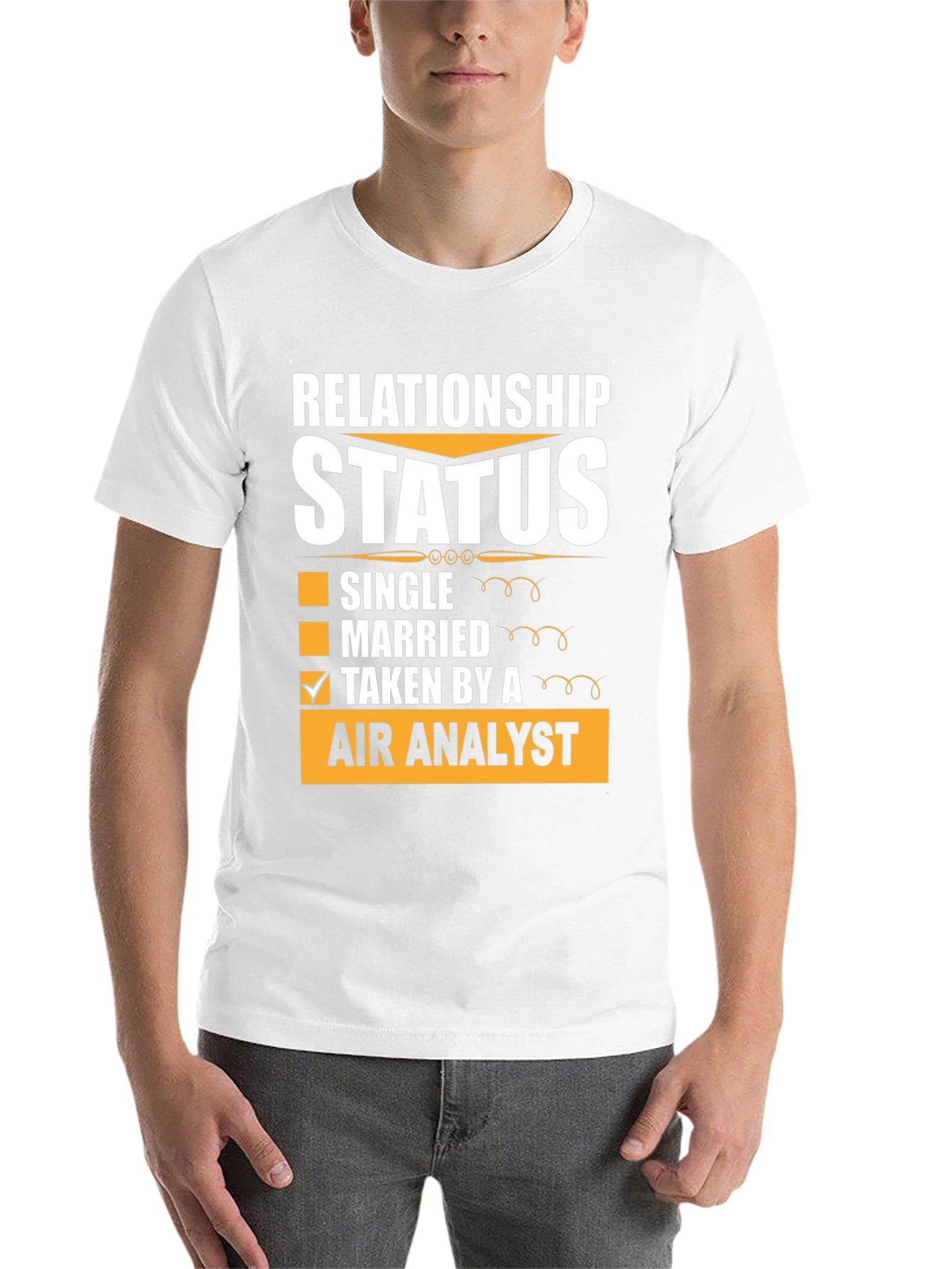 Black Relationship Status Taken By Air Analyst T-Shirt view 14