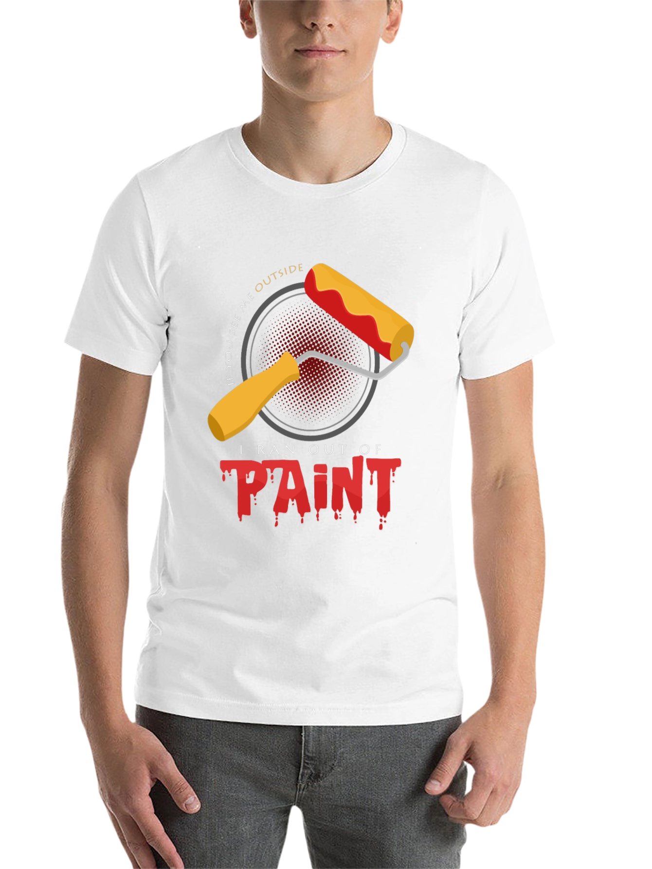 Black I Ran Out of Paint T-Shirt - Funny Painter Tee view 14
