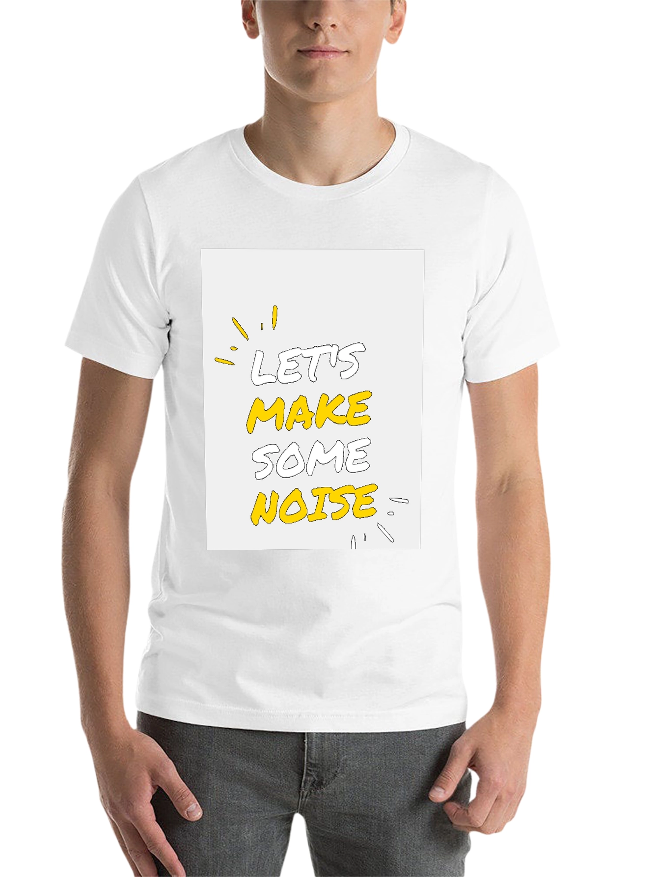 Black Let's Make Some Noise Graphic Tee - Black Cotton T-Shirt view 14
