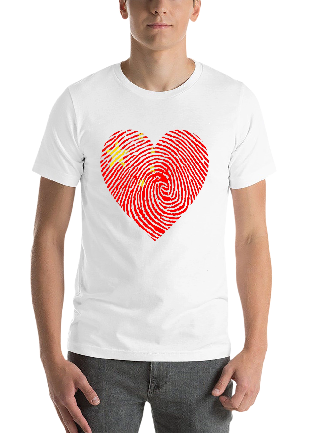 Black China Flag Heartbeat T-Shirt | Patriotic Pride view 14