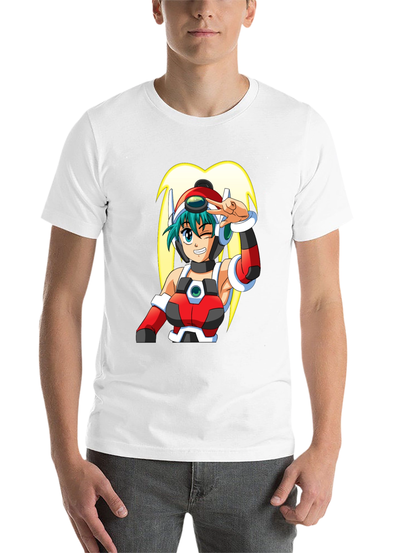 Black Anime Girl Graphic T-Shirt - Black Cotton Tee view 14