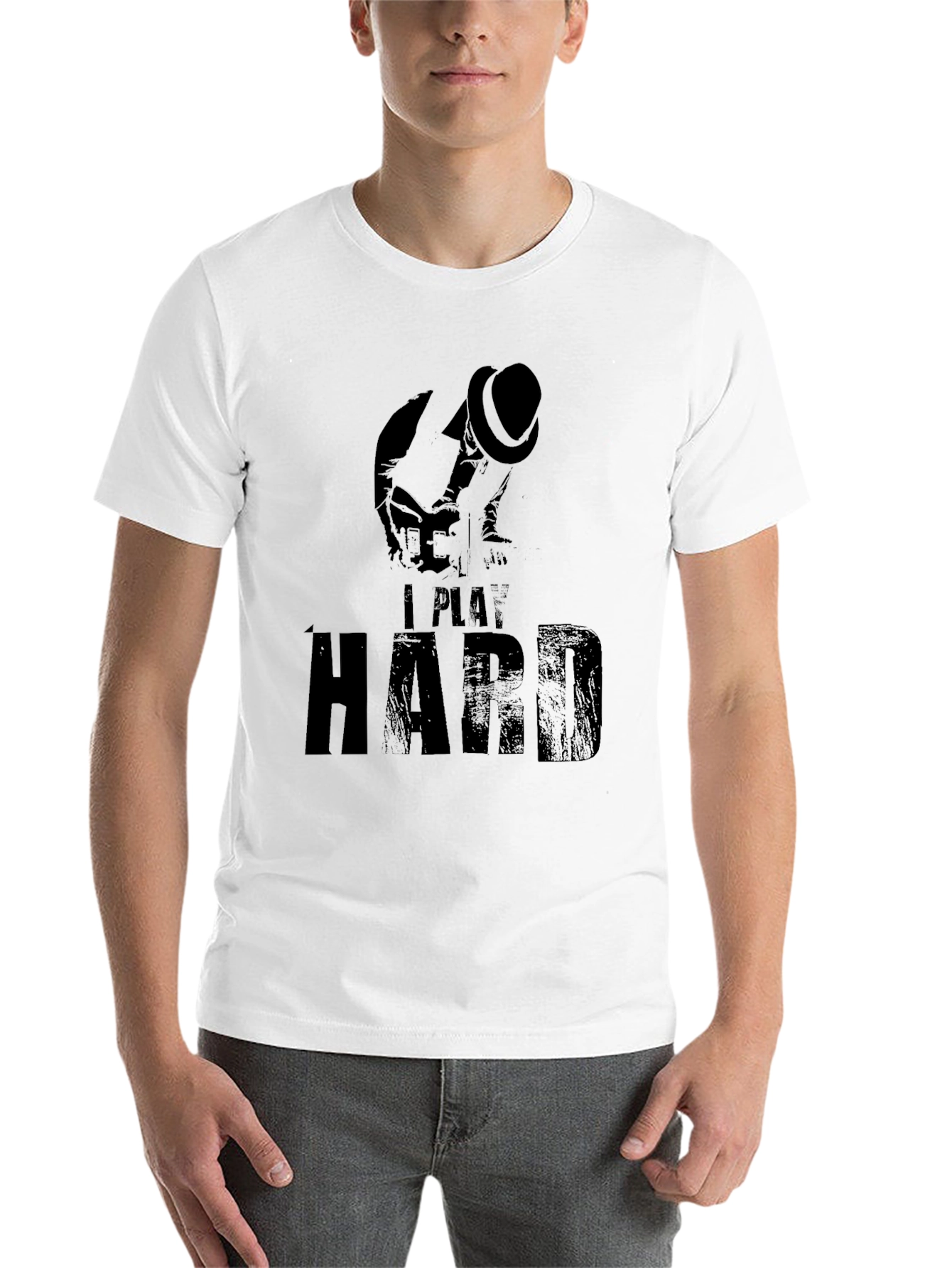 Black I Play Hard T-Shirt - Black view 14