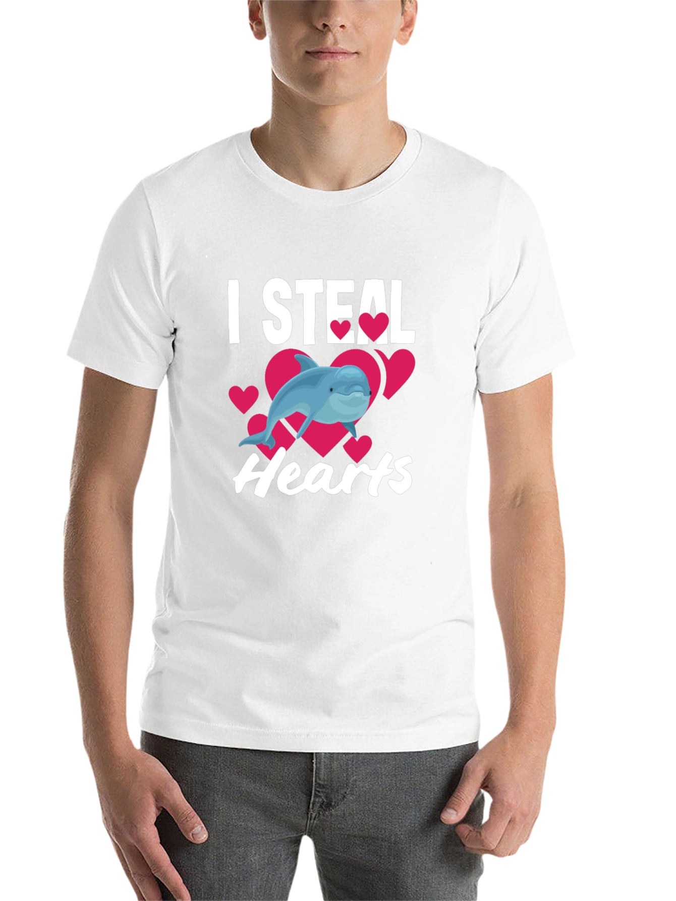 Black I Steal Hearts Dolphin Graphic Tee - Black view 14