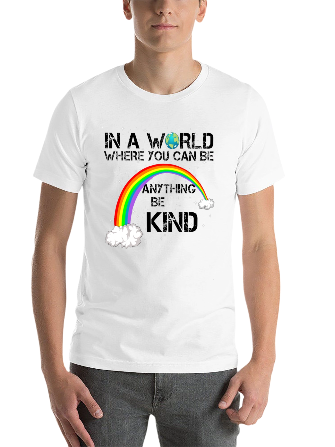 Black Be Kind Rainbow Graphic T-Shirt view 14