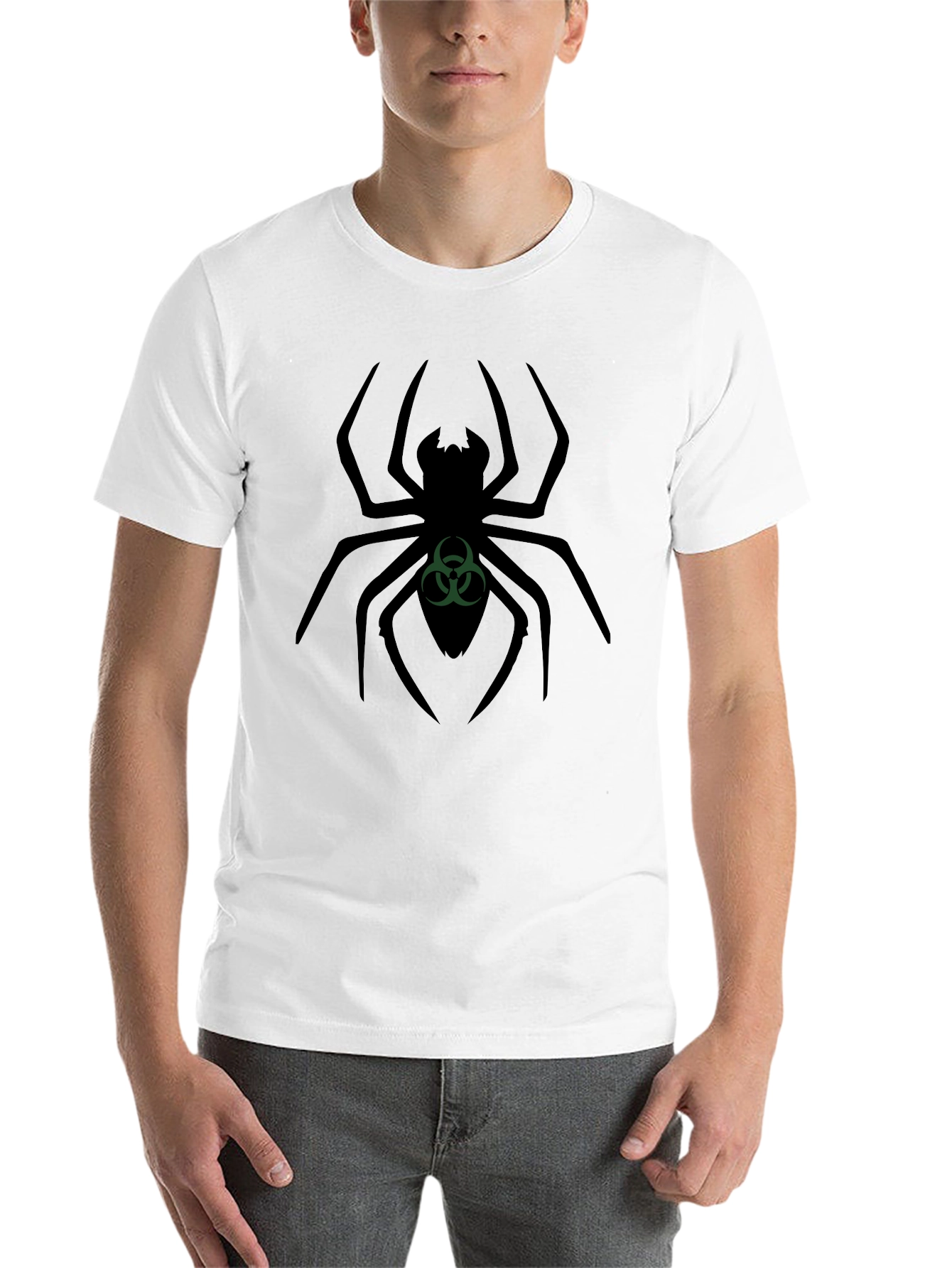 Black Biohazard Spider Graphic T-Shirt view 14