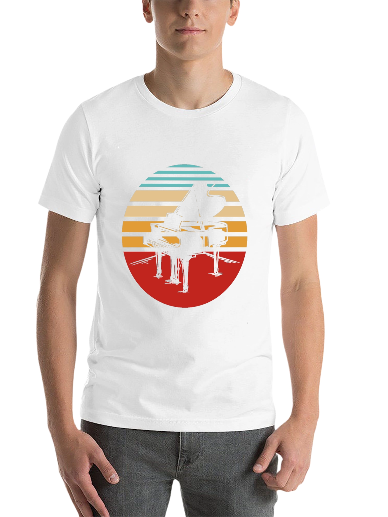 Retro Piano Graphic Tee - Stylish Comfort - 14