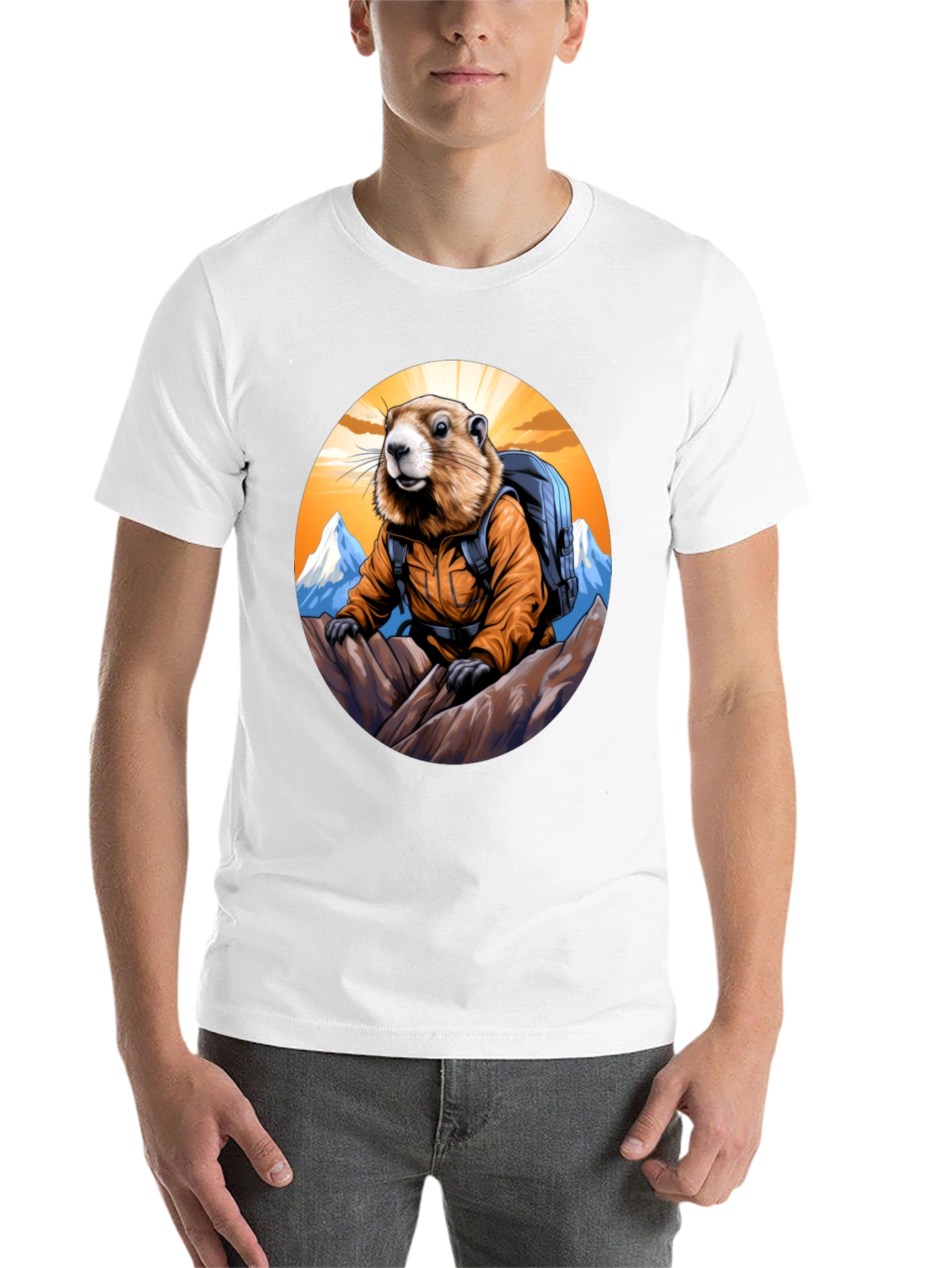 Black Hiking Marmot T-Shirt - Mountain Adventure view 14