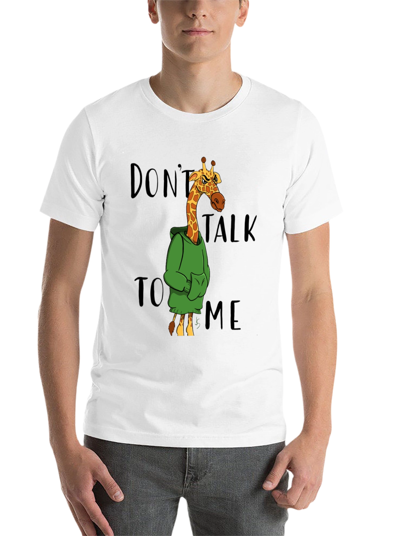 Black Don't Talk to Me Giraffe Graphic T-Shirt view 14
