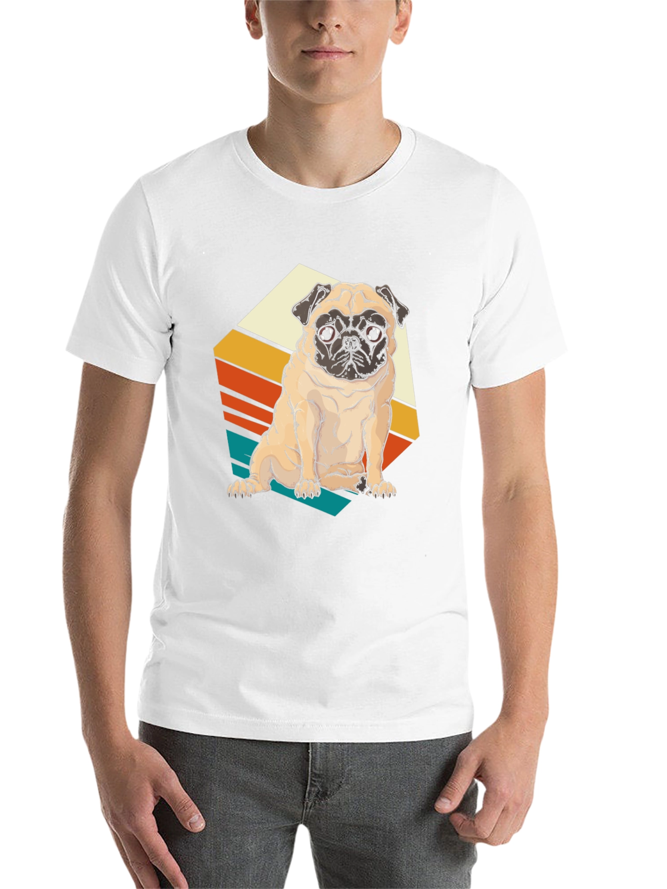 Black Retro Pug T-Shirt - Vintage Dog Lover Tee view 14