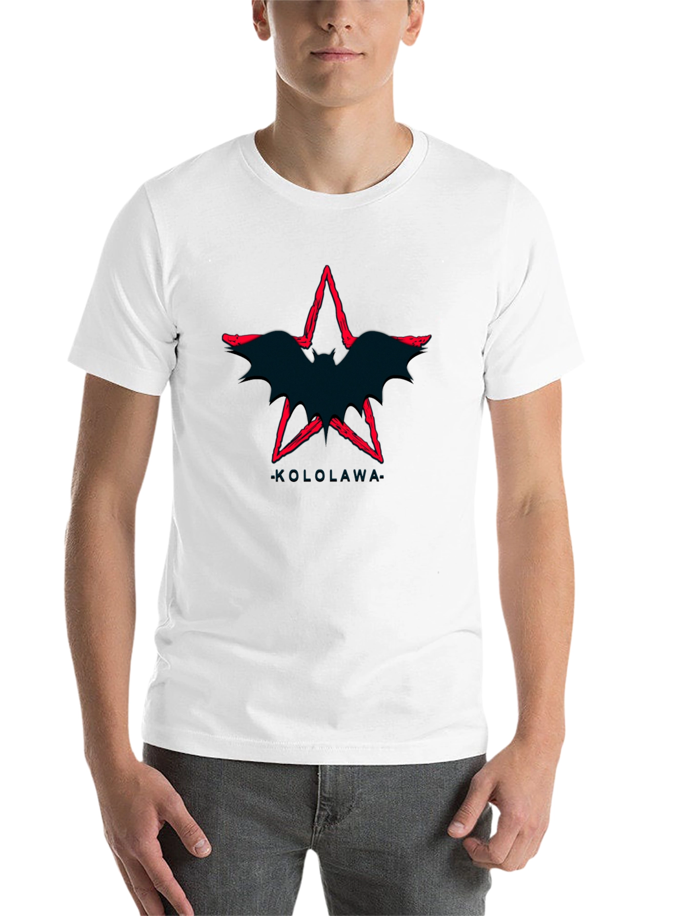 Black Bat Star Graphic Black T-Shirt view 14