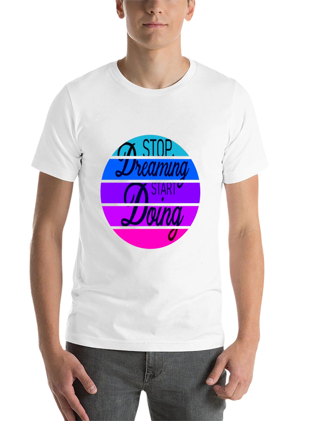 Black Inspirational Graphic Tee - Stop Dreaming Start Doing view 14