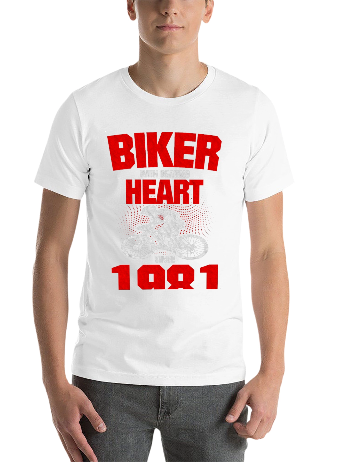 Black Biker Heartbeat Since 1981 Graphic Tee view 14