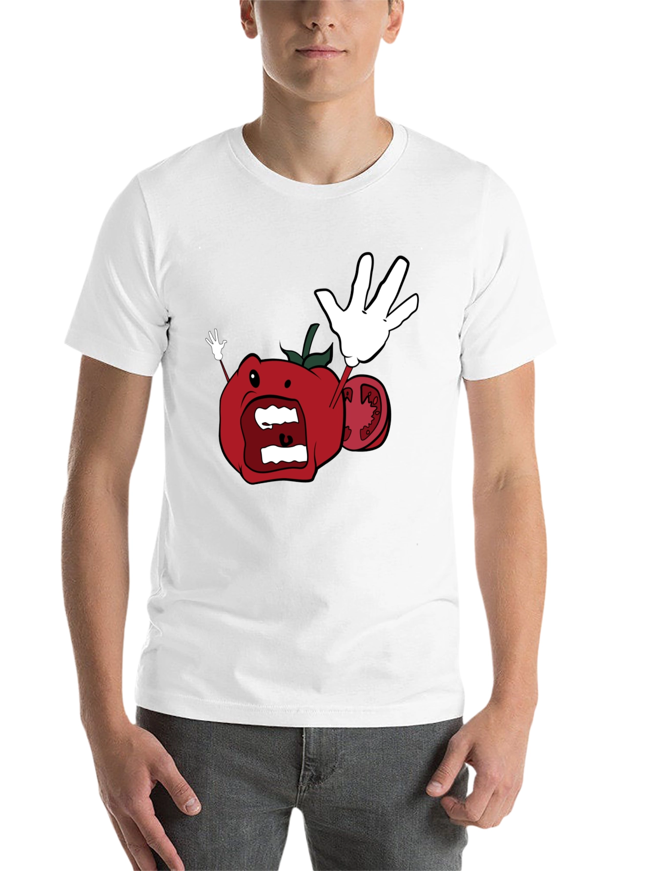 Tomato Cartoon Black T-Shirt - 14