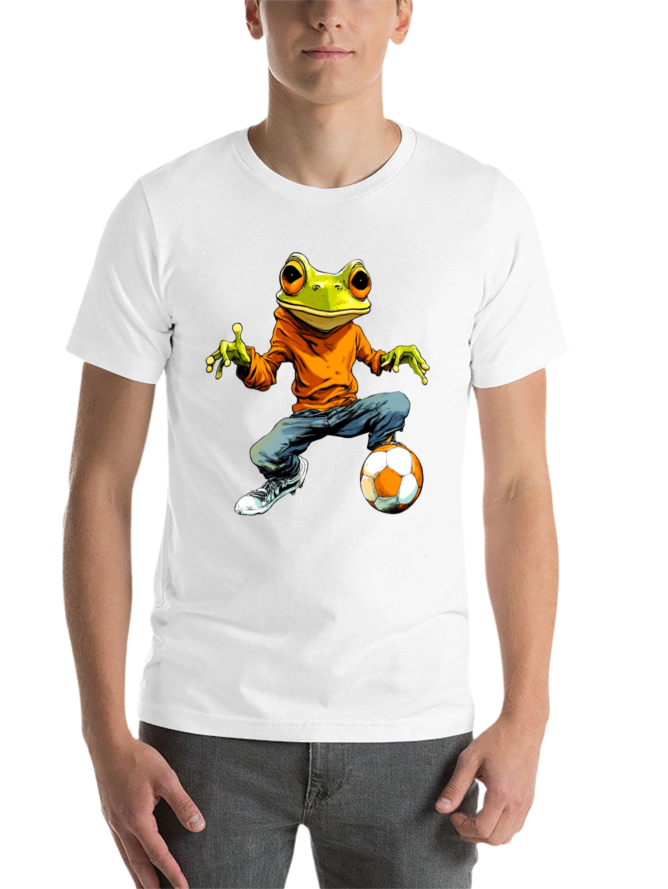 Black Frog Soccer Player Graphic Tee view 14