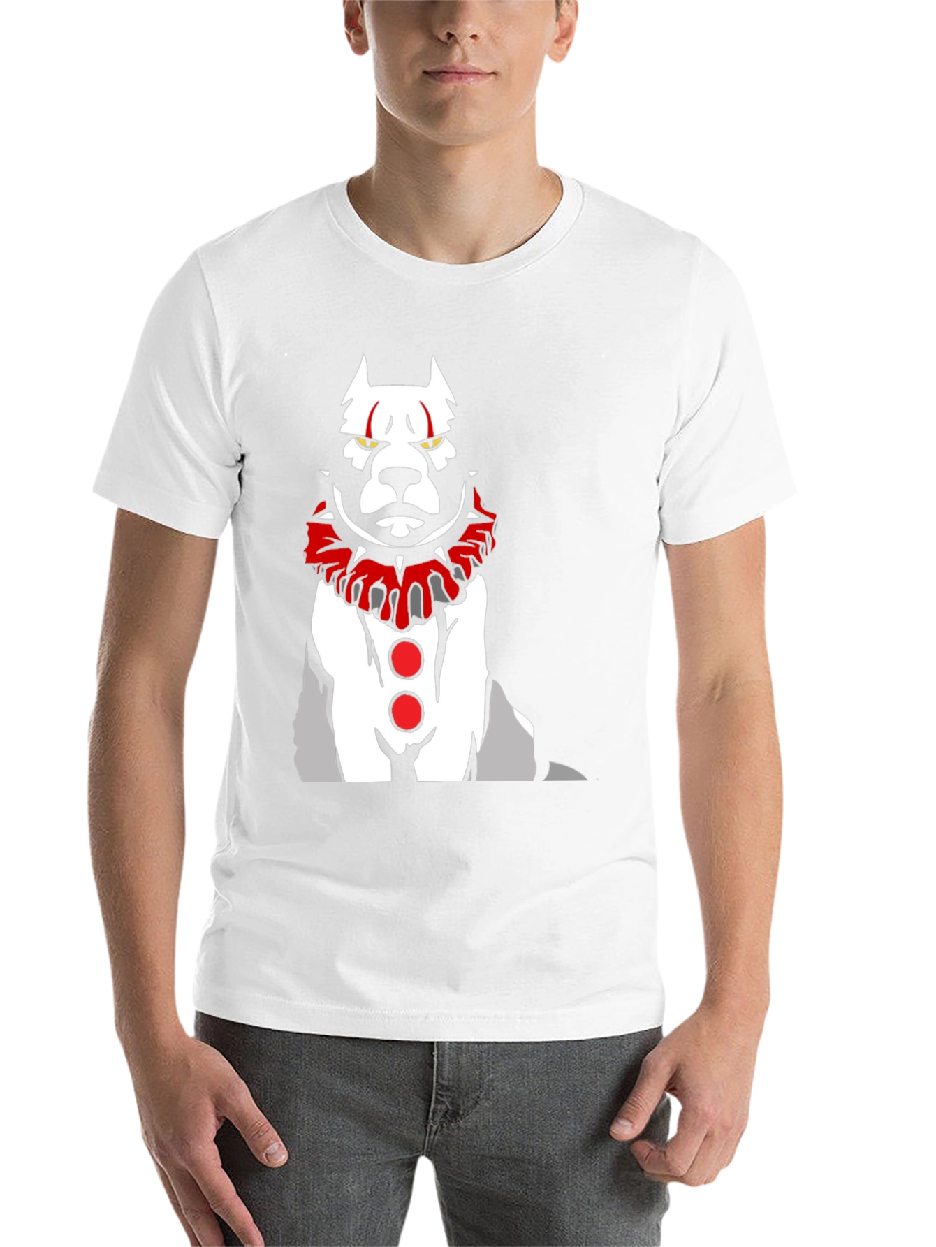 Black Scary Clown Dog Graphic T-Shirt view 14