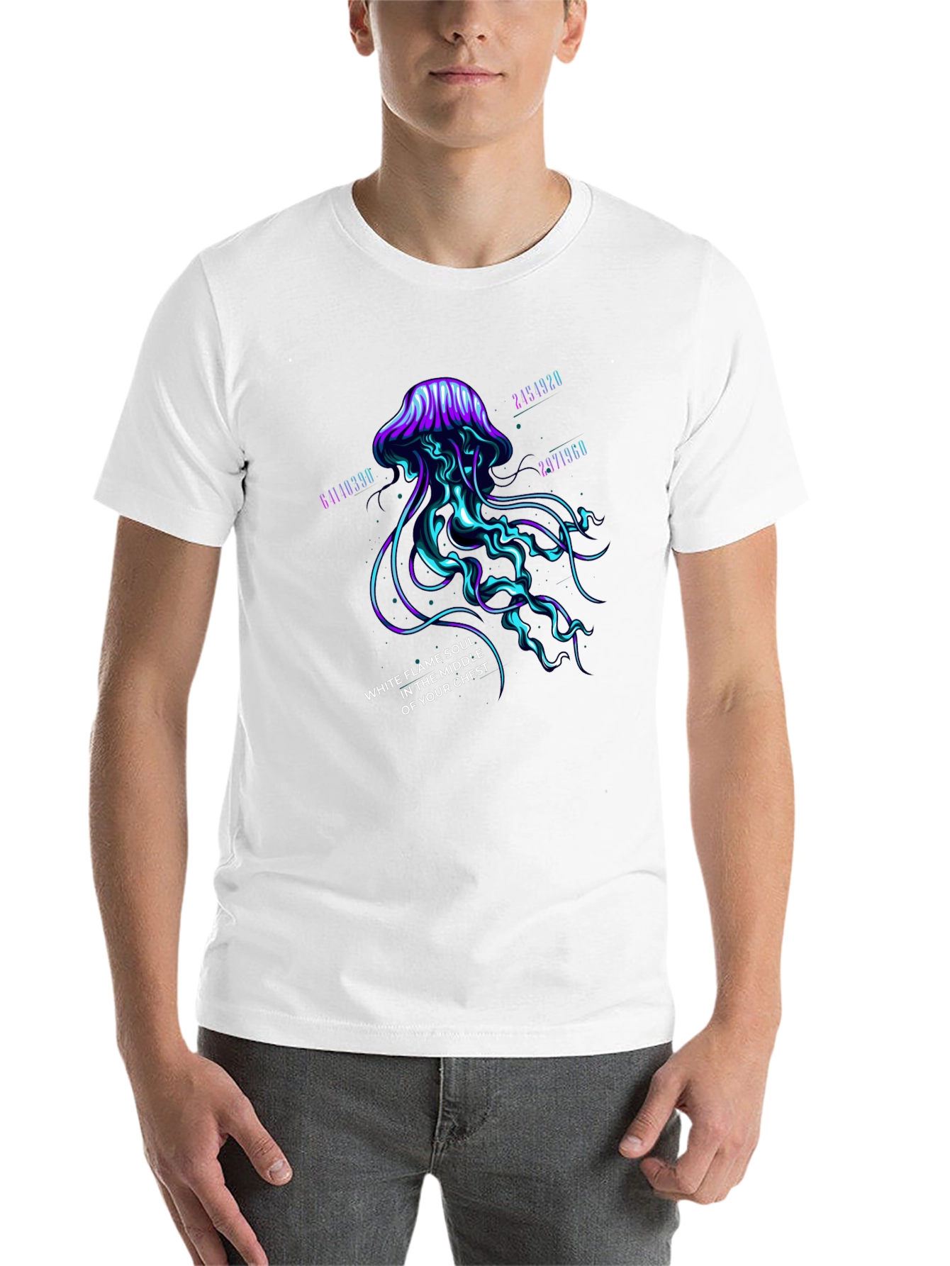 Black Mystic Jellyfish Graphic Tee - White Flame Soul Shirt view 14