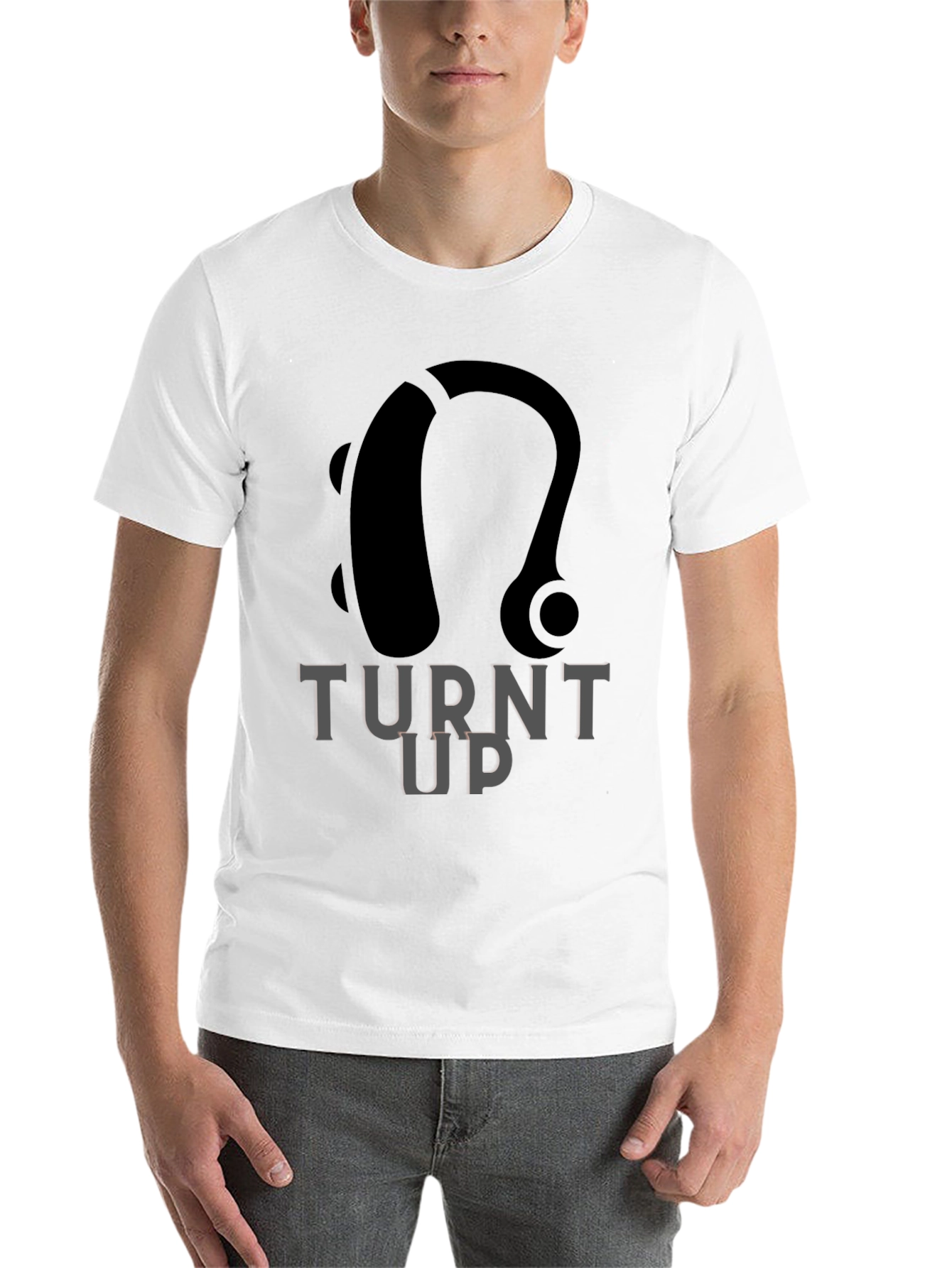 Turnt Up Hearing Aid Black Graphic Tee - 14