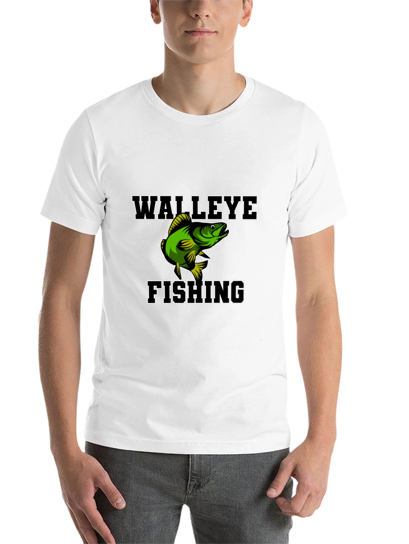 Black Walleye Fishing Graphic Tee - Black Cotton Blend Shirt view 14