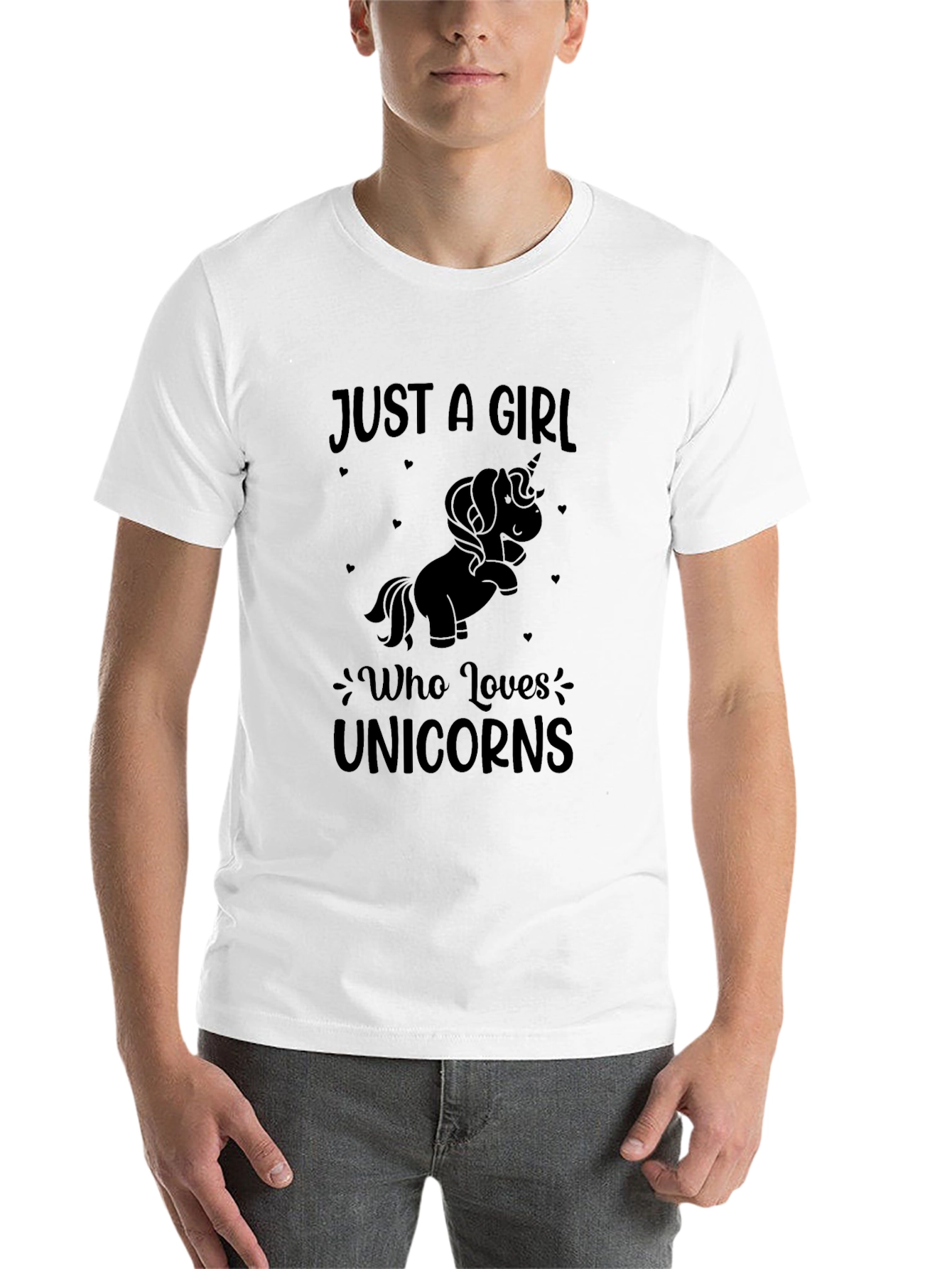 Black Unicorn Lover T-Shirt - Just A Girl Who Loves Unicorns view 14