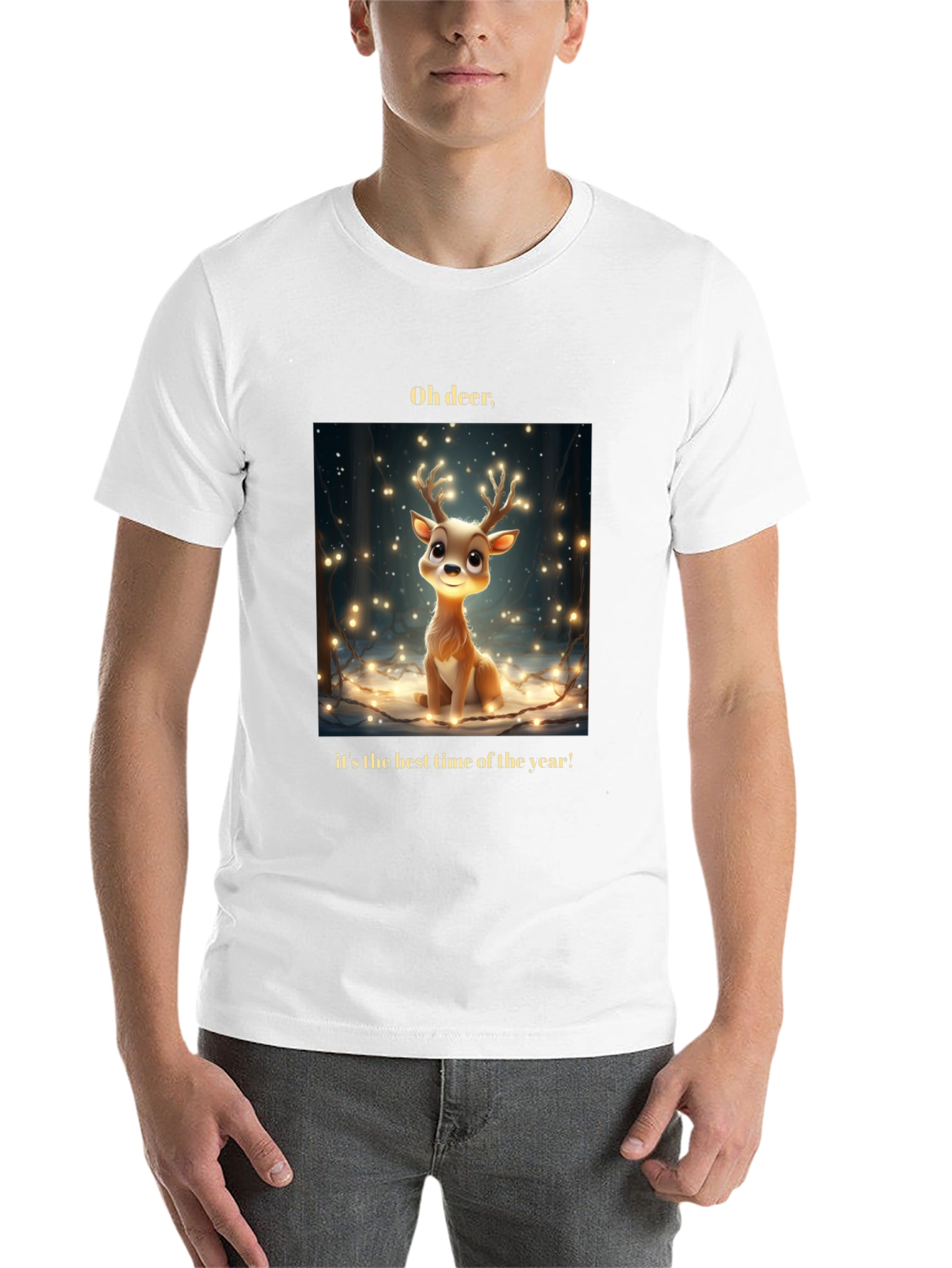 Black Oh Deer! Christmas T-Shirt - Best Time of Year view 14