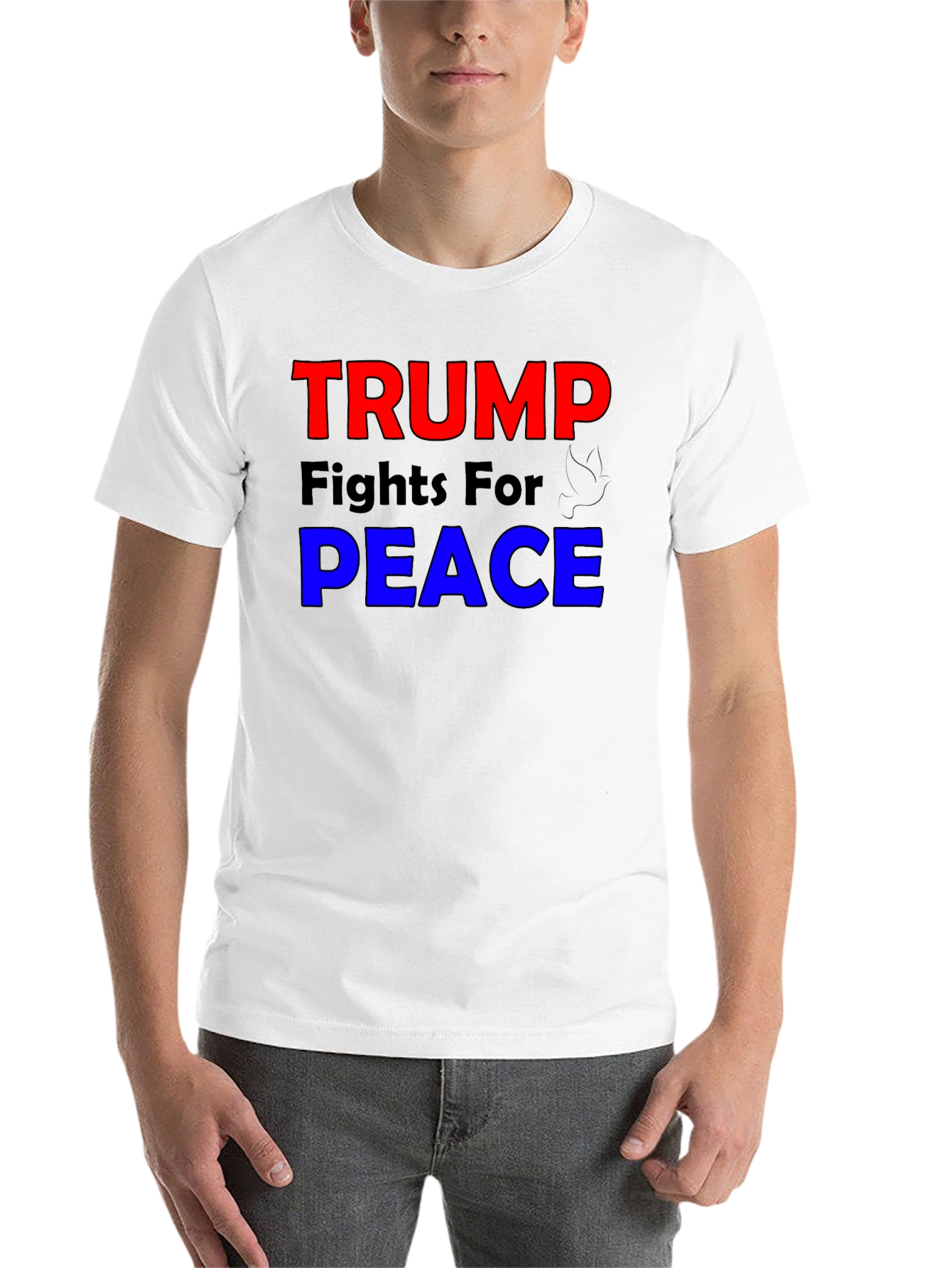 Black Trump Fights for Peace Graphic T-Shirt view 14